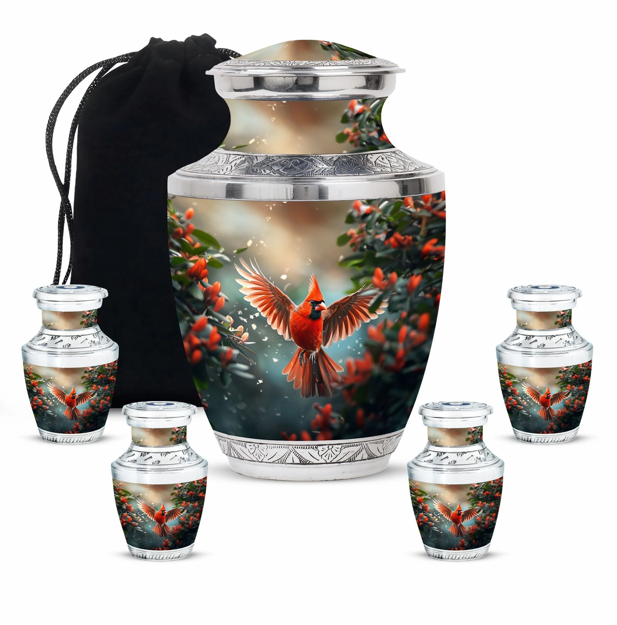 Cardinal Cremation Small Urns For Human Ashes Memorial & Funeral Urn