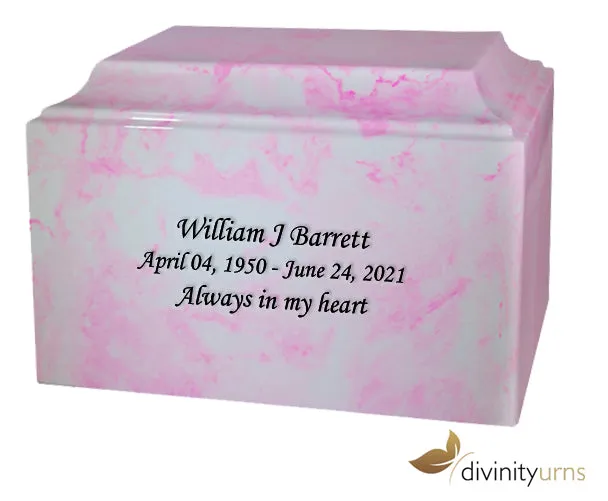 Carnation Cultured Marble Cremation Urn