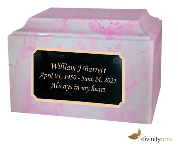 Carnation Cultured Marble Cremation Urn