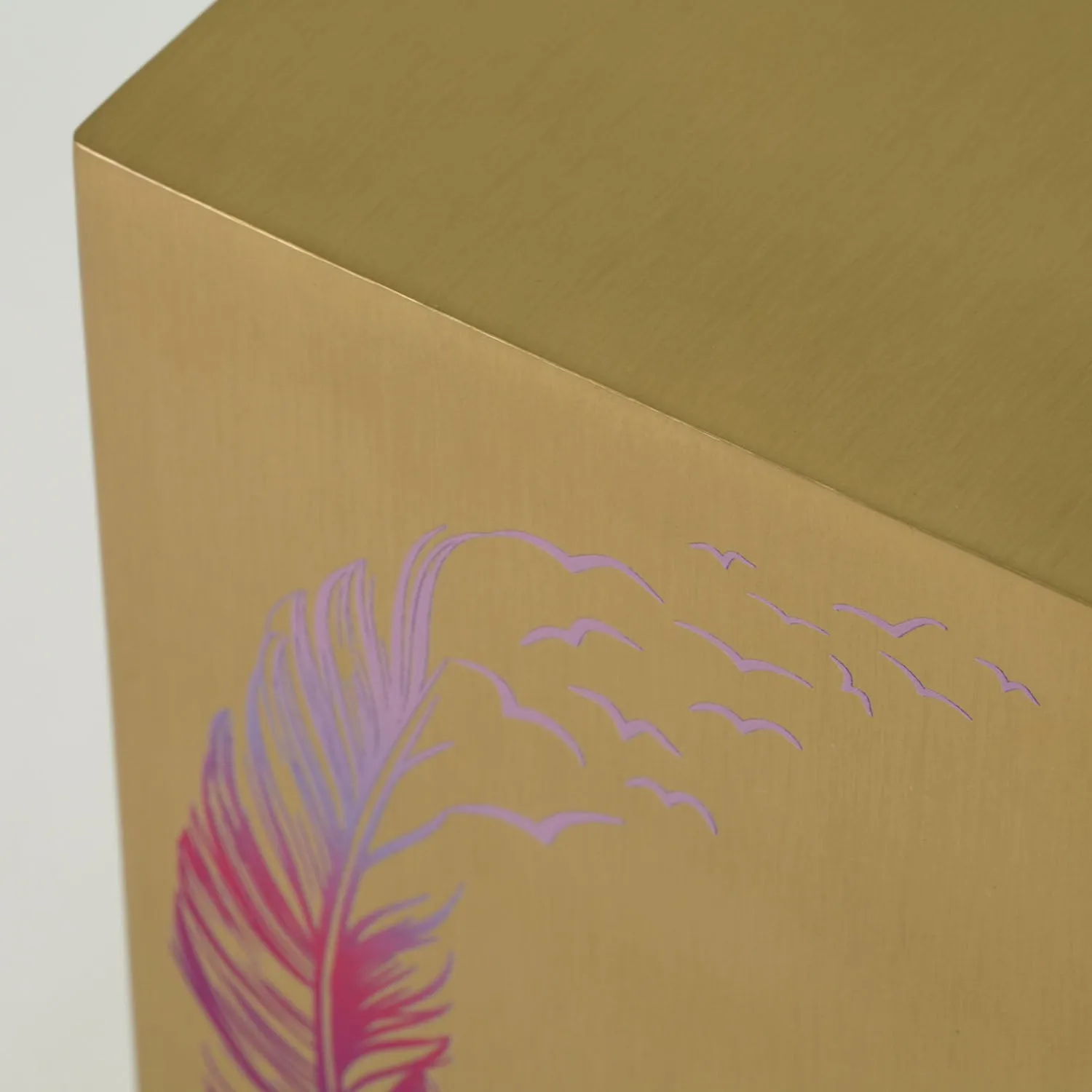 Cascade Bronze Cremation Urn With Red Take Flight Feather