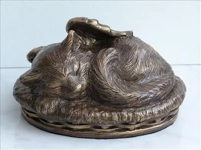 Cat Angel Urn with Bronze Finish