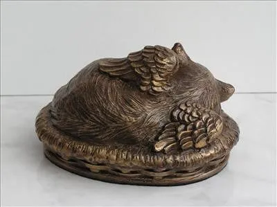 Cat Angel Urn with Bronze Finish