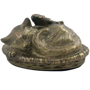 Cat Angel Urn with Bronze Finish