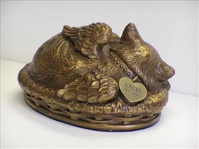 Cat Angel Urn with Bronze Finish