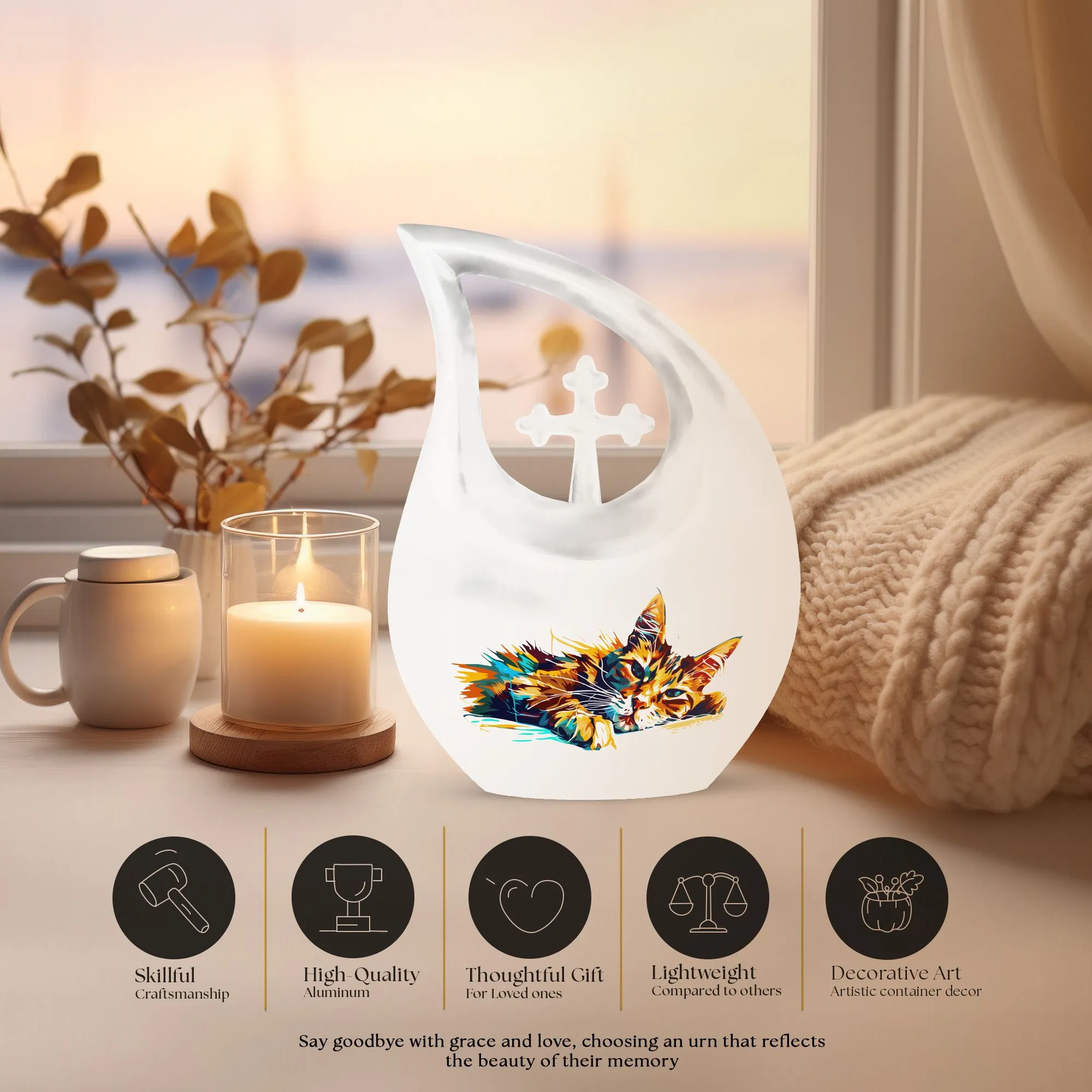 Cat Cremation Urn-Memorial Cremation Urn For Ashes