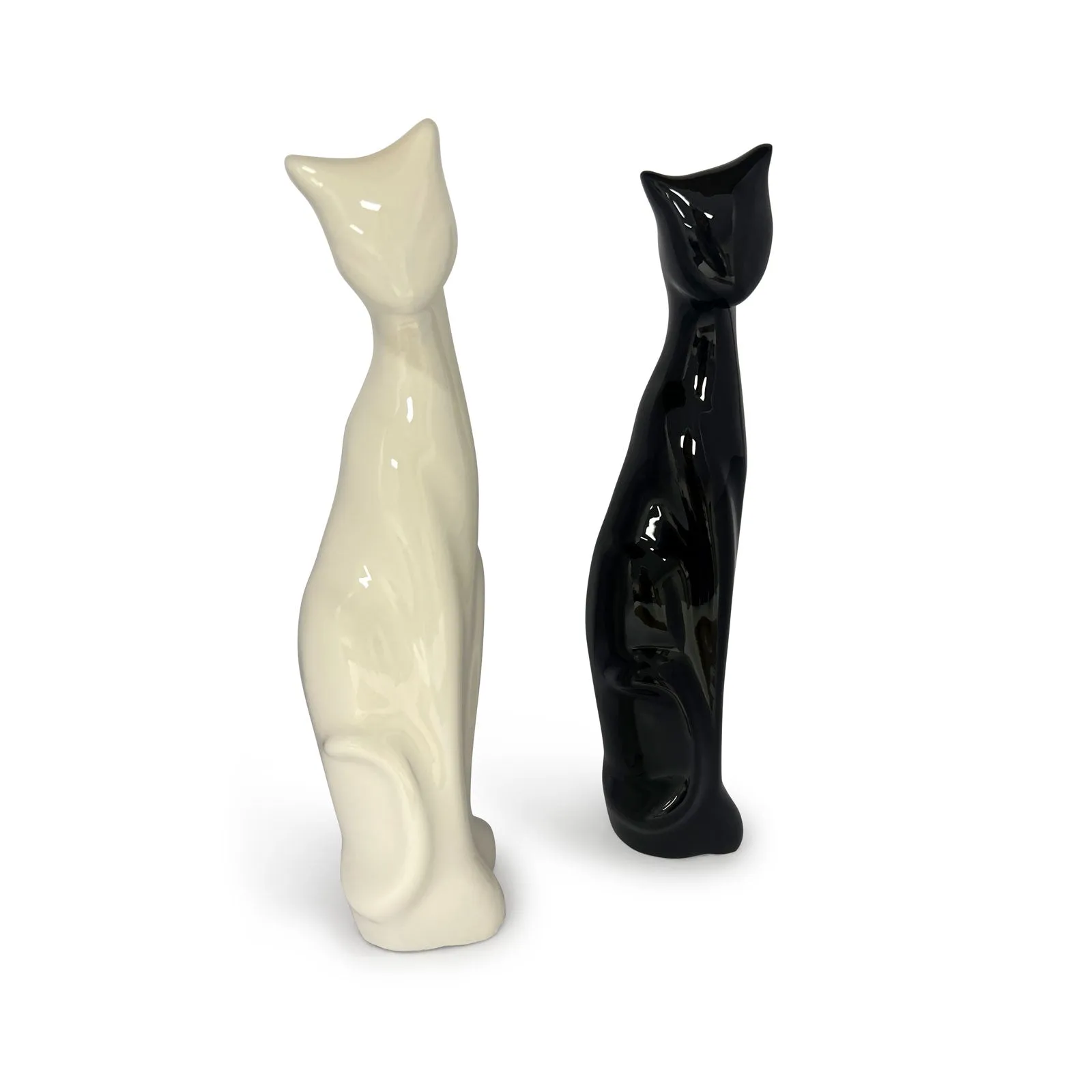 Cat Urn [Q] - Forward Facing Black or White (Sale)