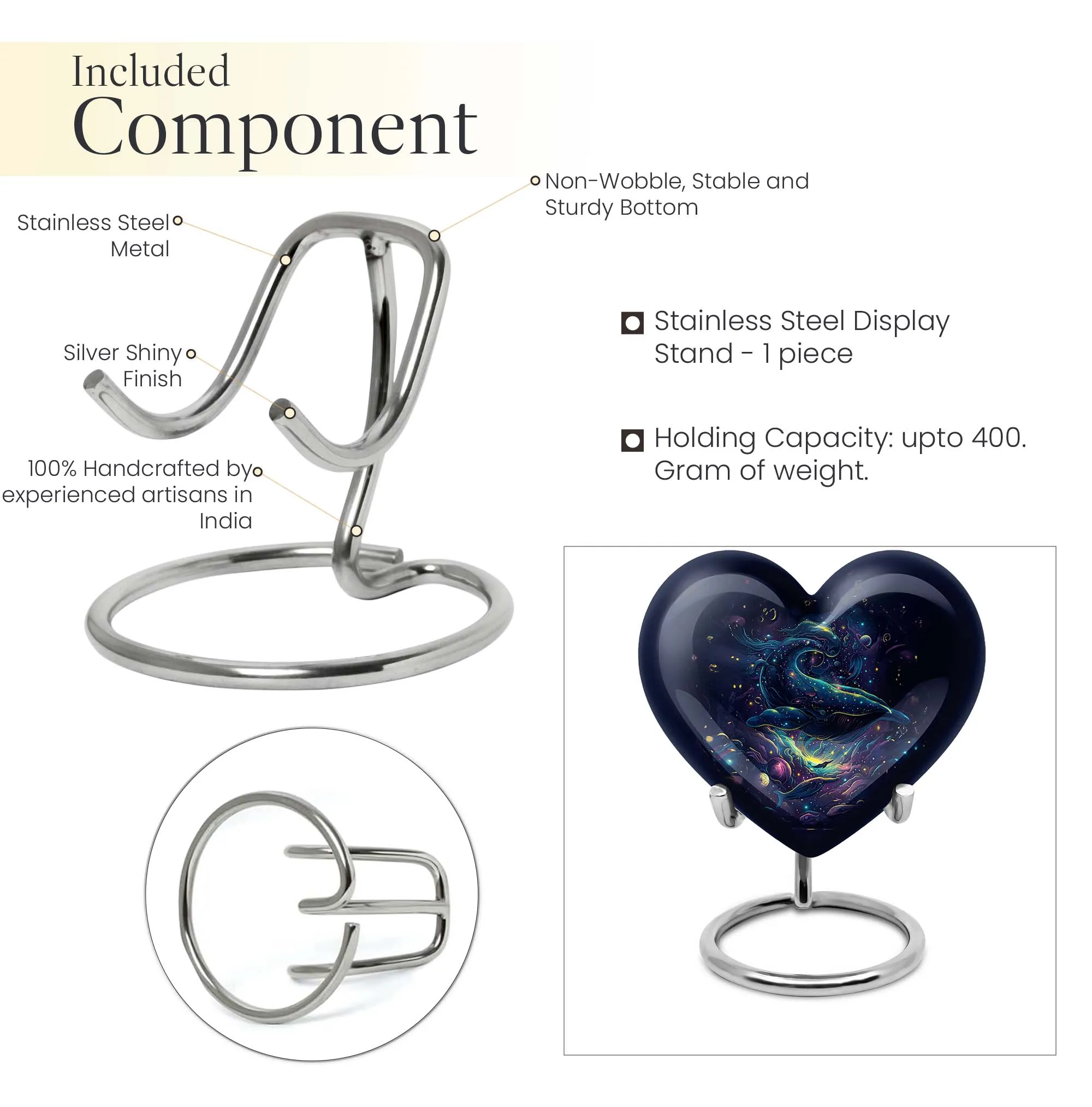 Catholic Cremation Urn - Contemporary Burial Urn for Ashes