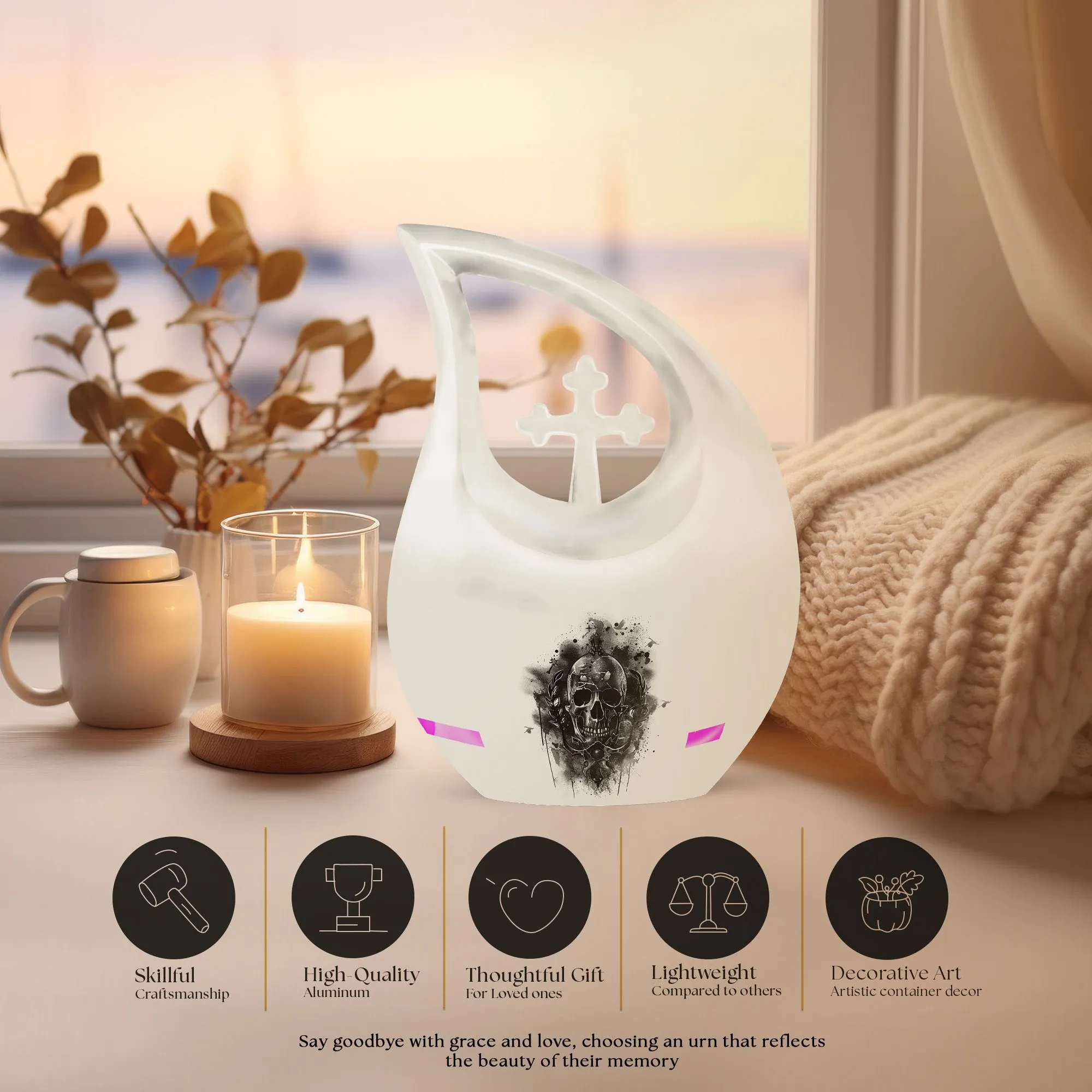 Catholic Theme Cremation Urn Memorial for Cherished Remains