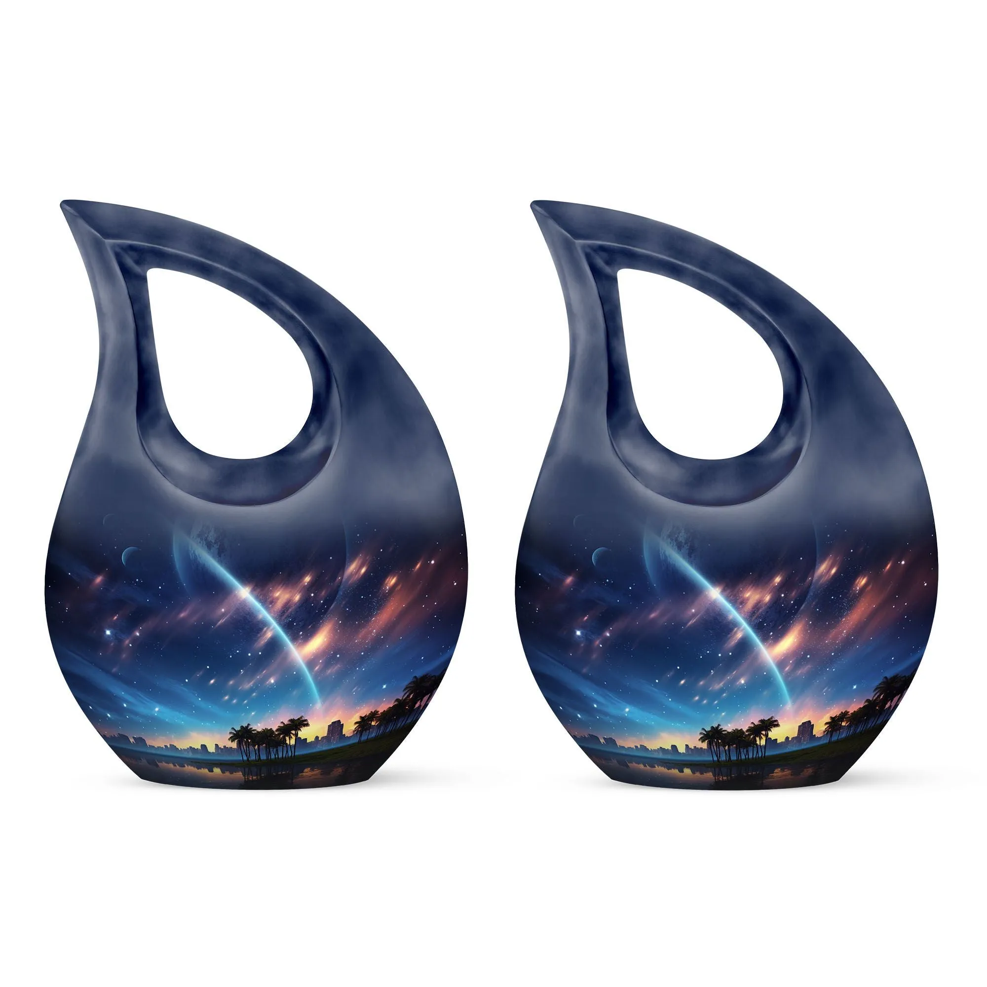 Celestial Glow Urn : 10 Inch Aluminium Memorial Cremation Urn