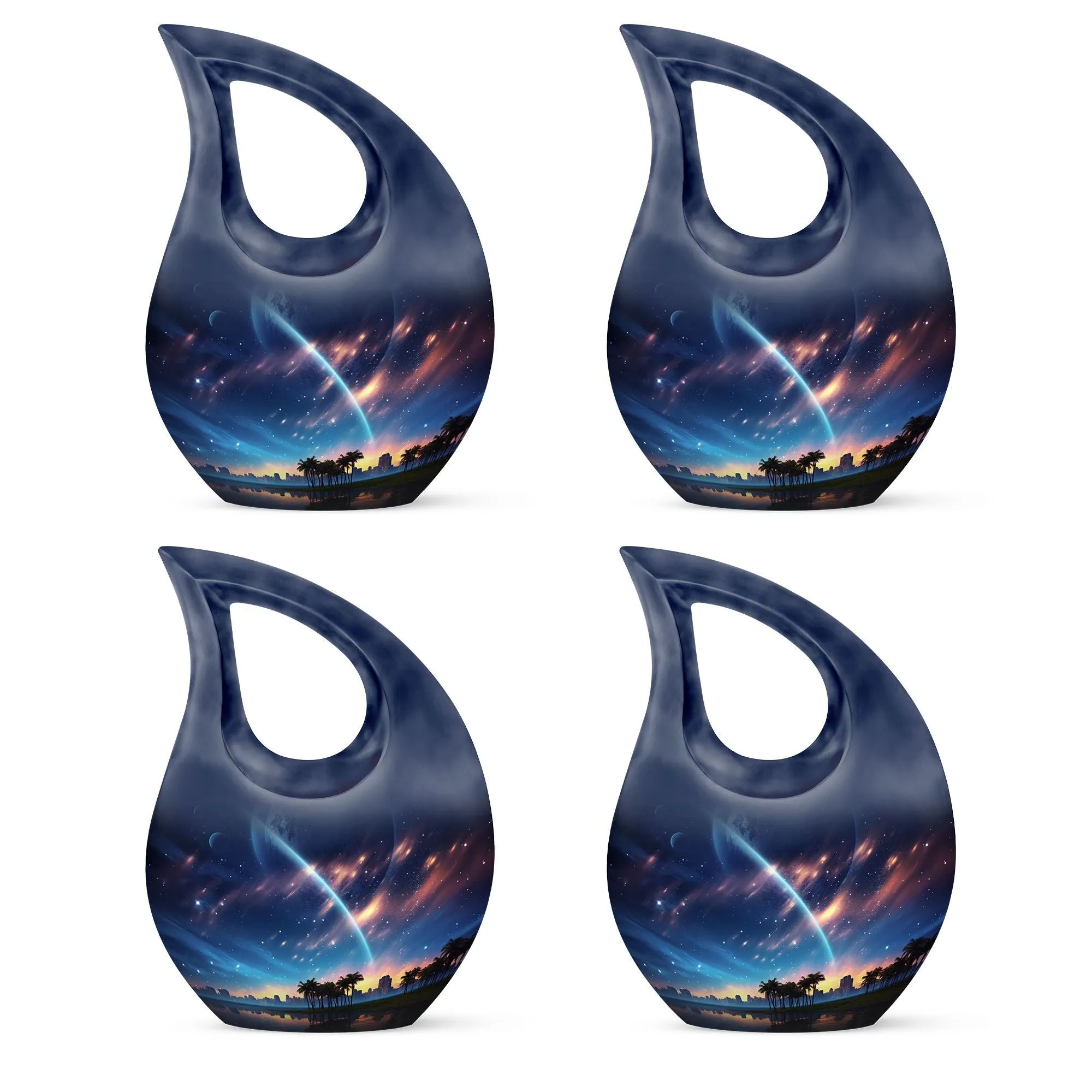Celestial Glow Urn : 10 Inch Aluminium Memorial Cremation Urn