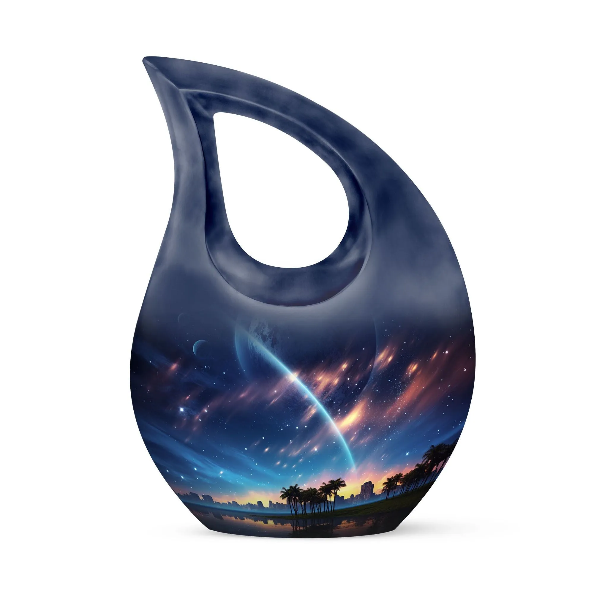 Celestial Glow Urn : 10 Inch Aluminium Memorial Cremation Urn
