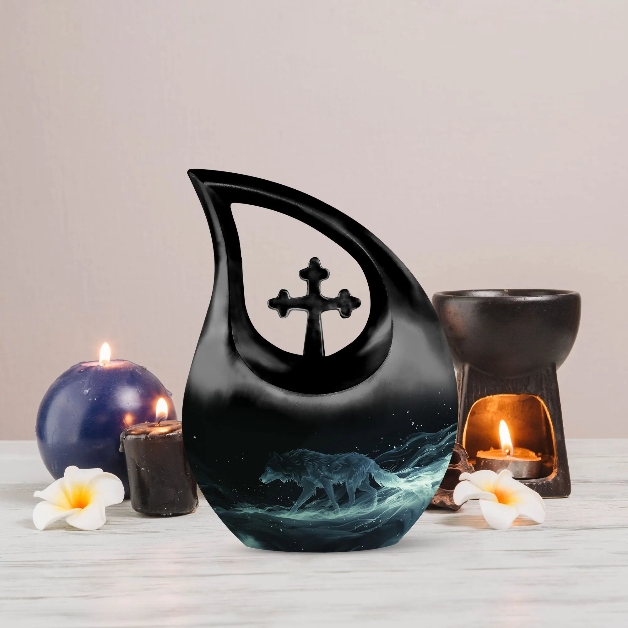 Celestial Wraith Wolf Urn : Memories Cremation Urn