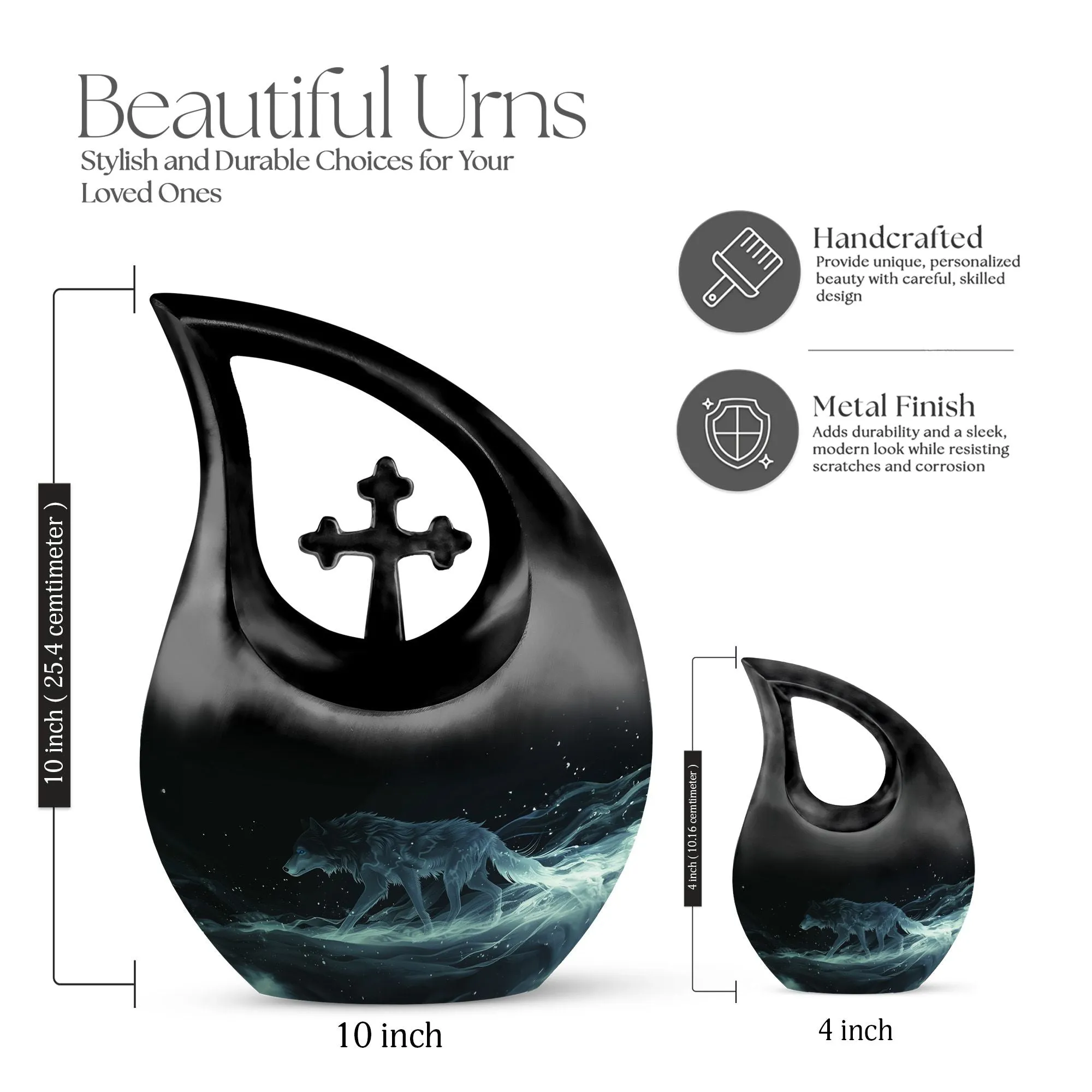 Celestial Wraith Wolf Urn : Memories Cremation Urn