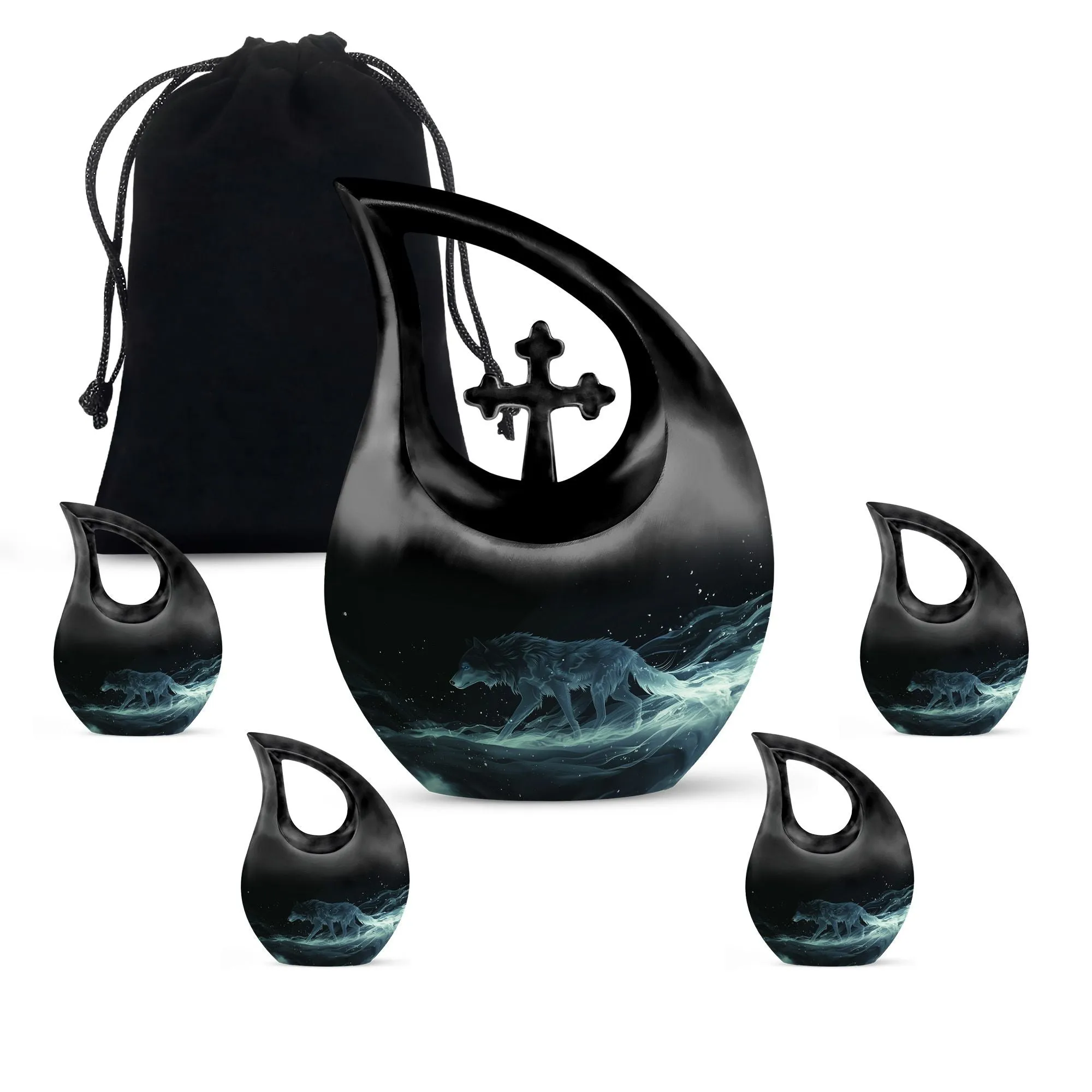 Celestial Wraith Wolf Urn : Memories Cremation Urn