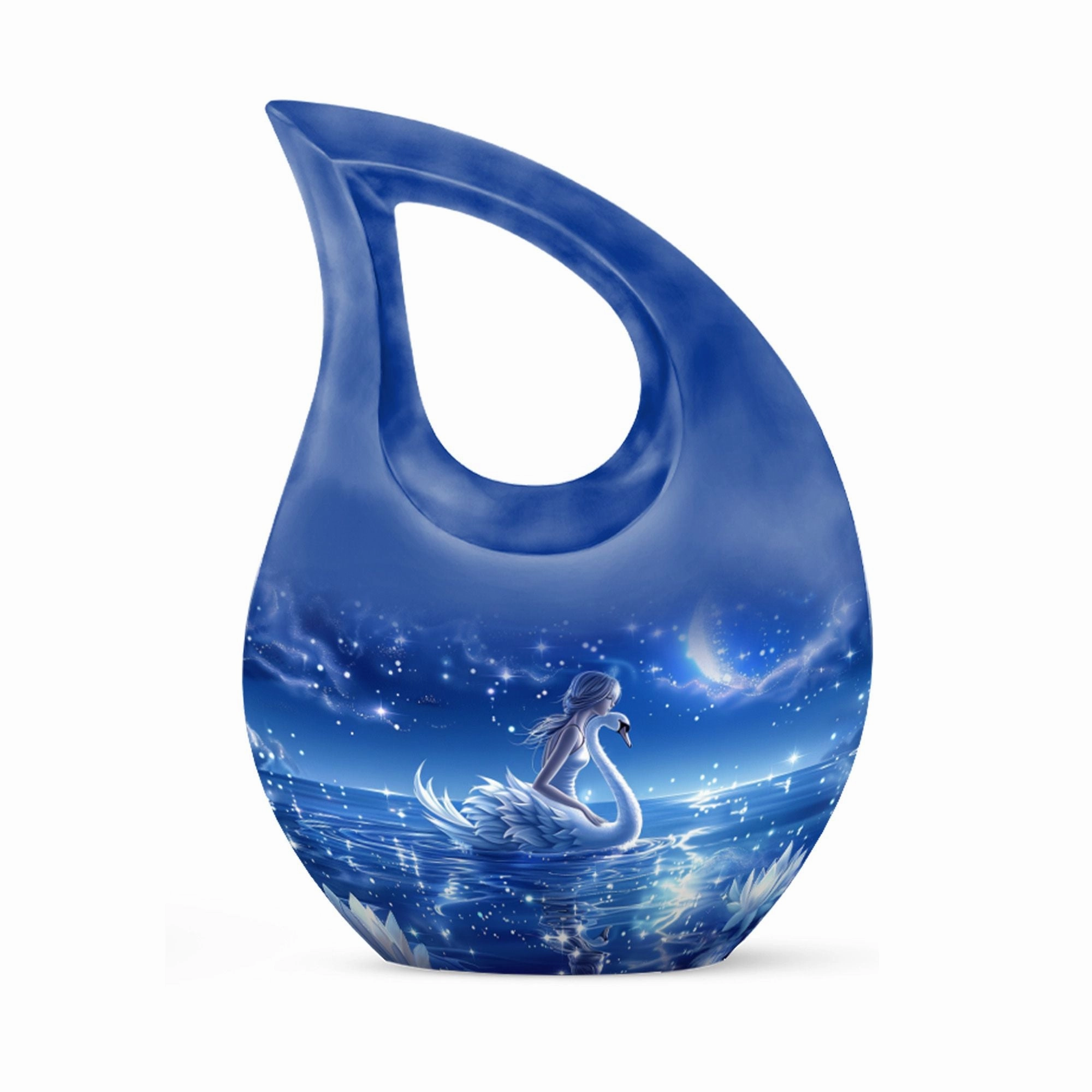 Celestial Swan Dreamscape Memorial Urn – Embrace The Sky