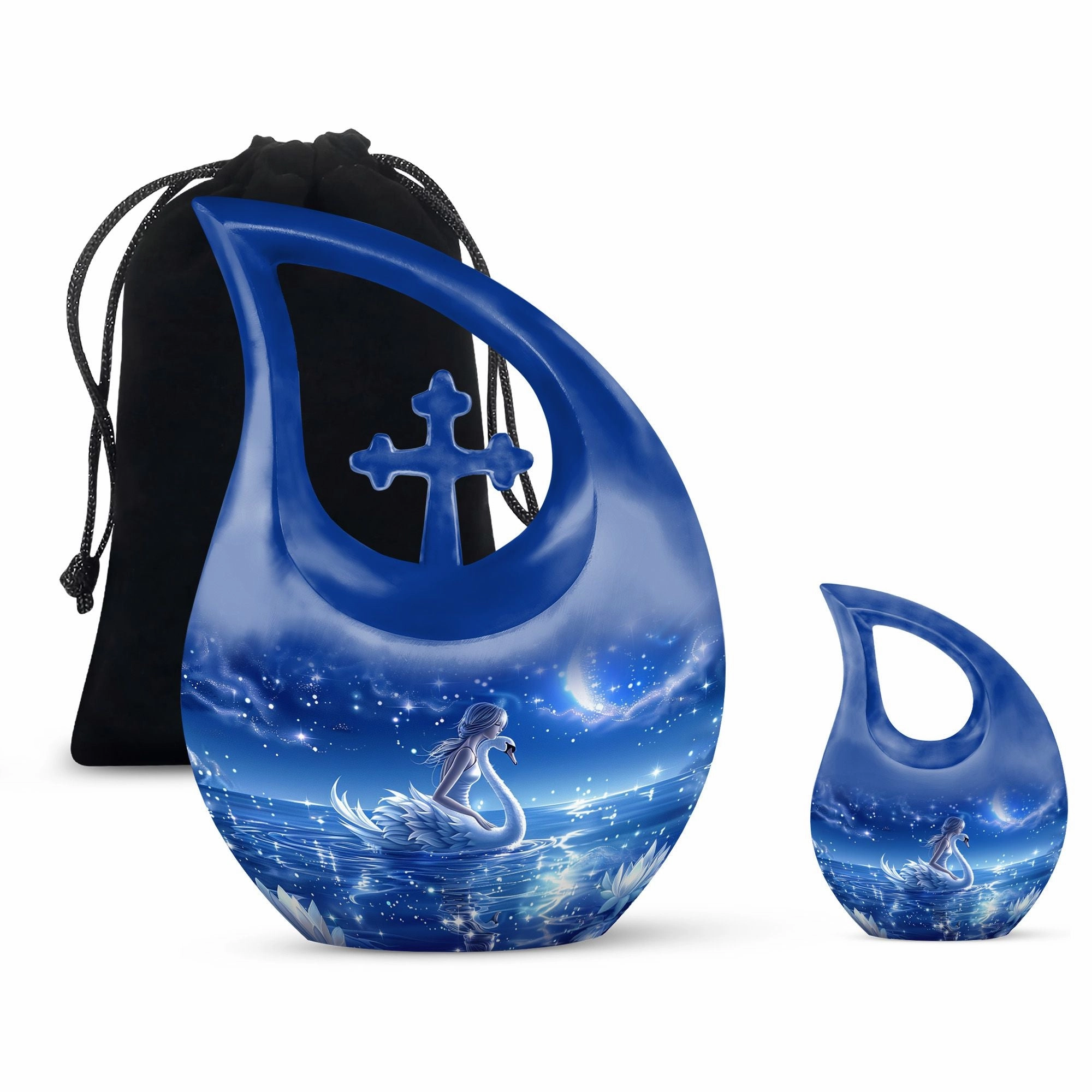 Celestial Swan Dreamscape Memorial Urn – Embrace The Sky
