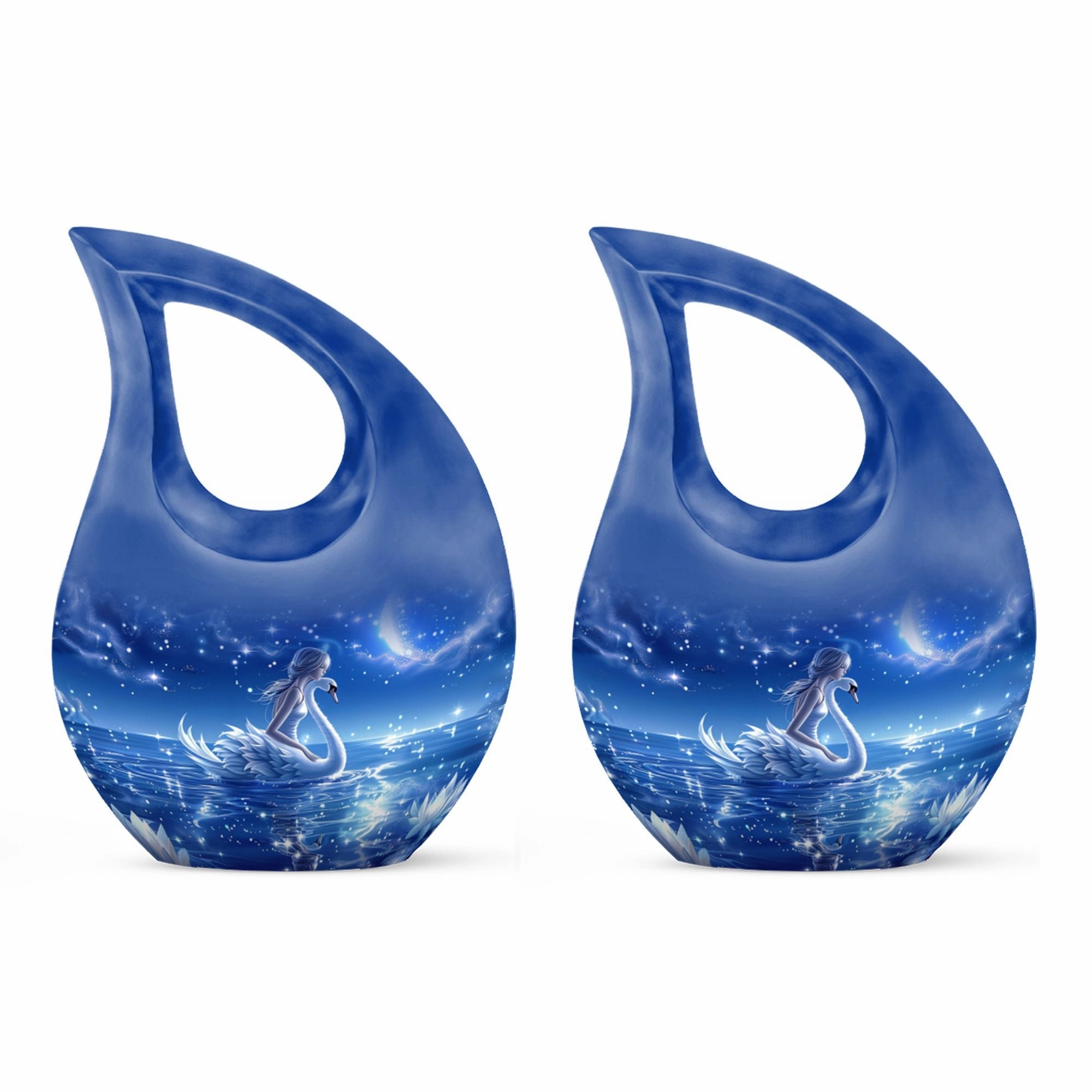 Celestial Swan Dreamscape Memorial Urn – Embrace The Sky