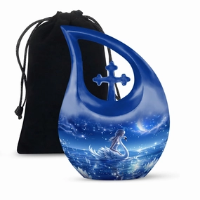 Celestial Swan Dreamscape Memorial Urn – Embrace The Sky