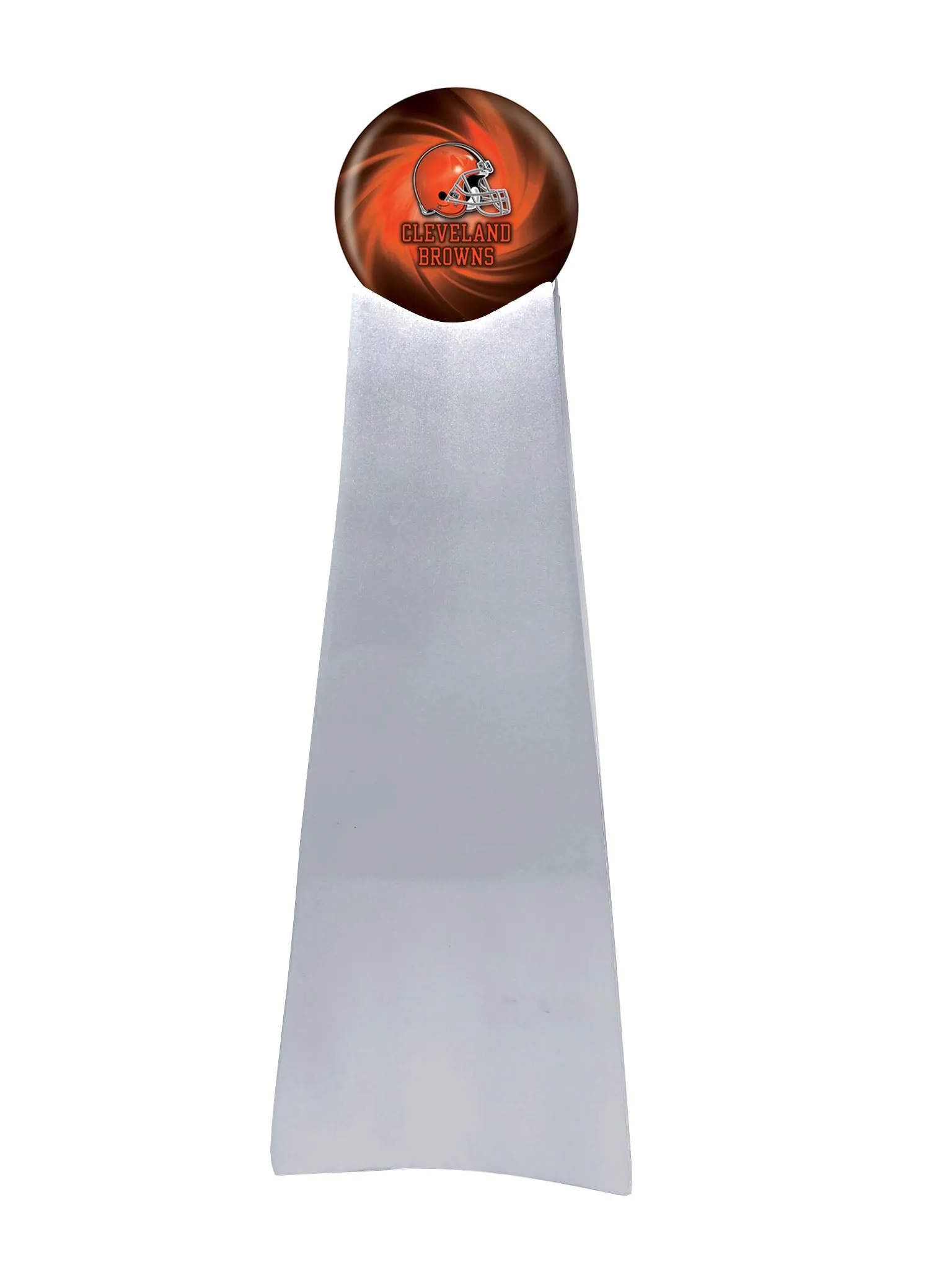 Championship Trophy Cremation Urn with Optional Football and Clevland Browns Ball Decor and Custom Metal Plaque