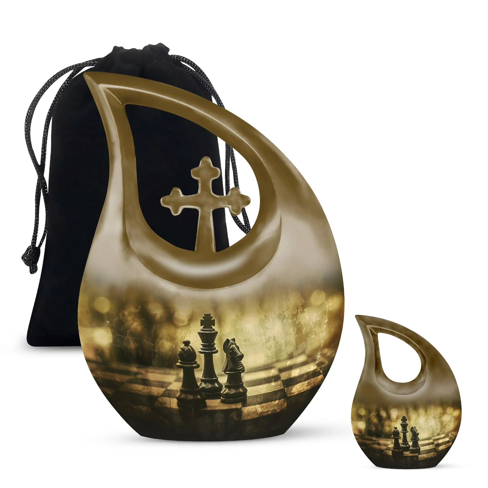 Checkmate Rememberance Chess-Themed Urn For Dad - A Memorable