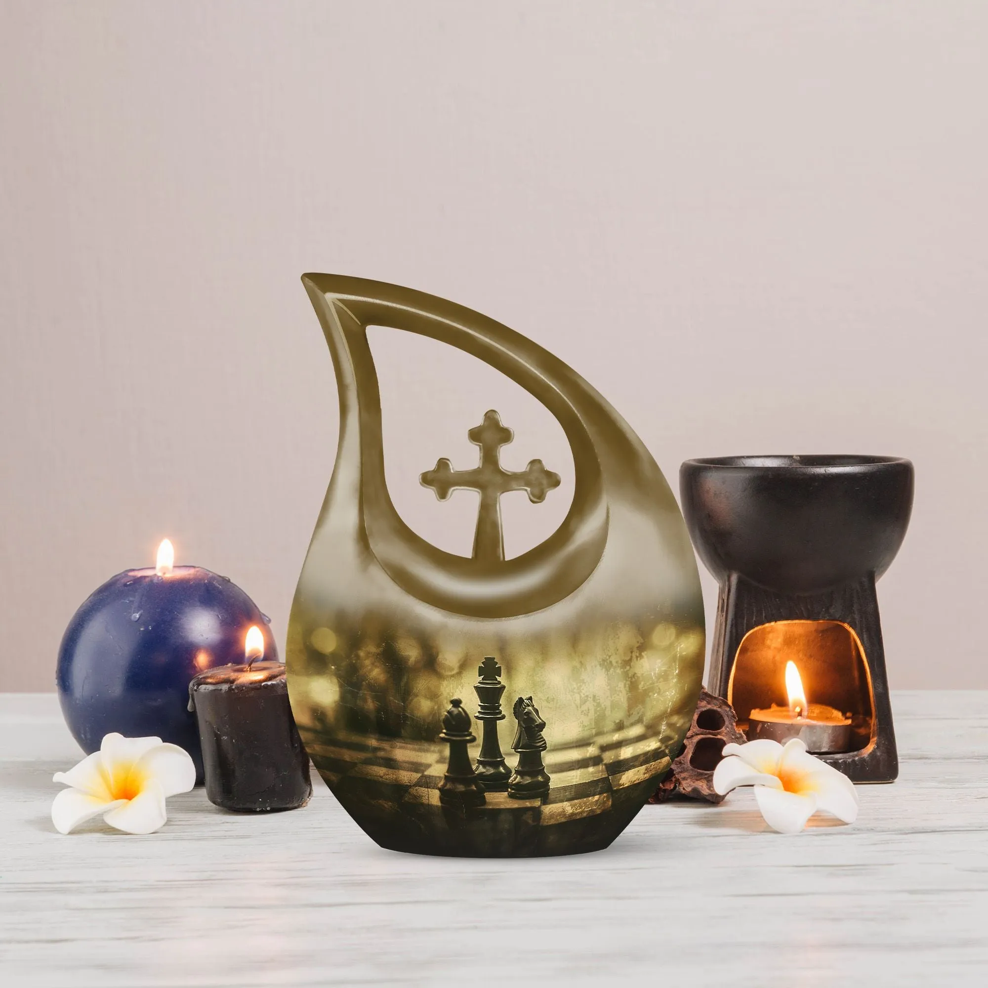 Checkmate Rememberance Chess-Themed Urn For Dad - A Memorable