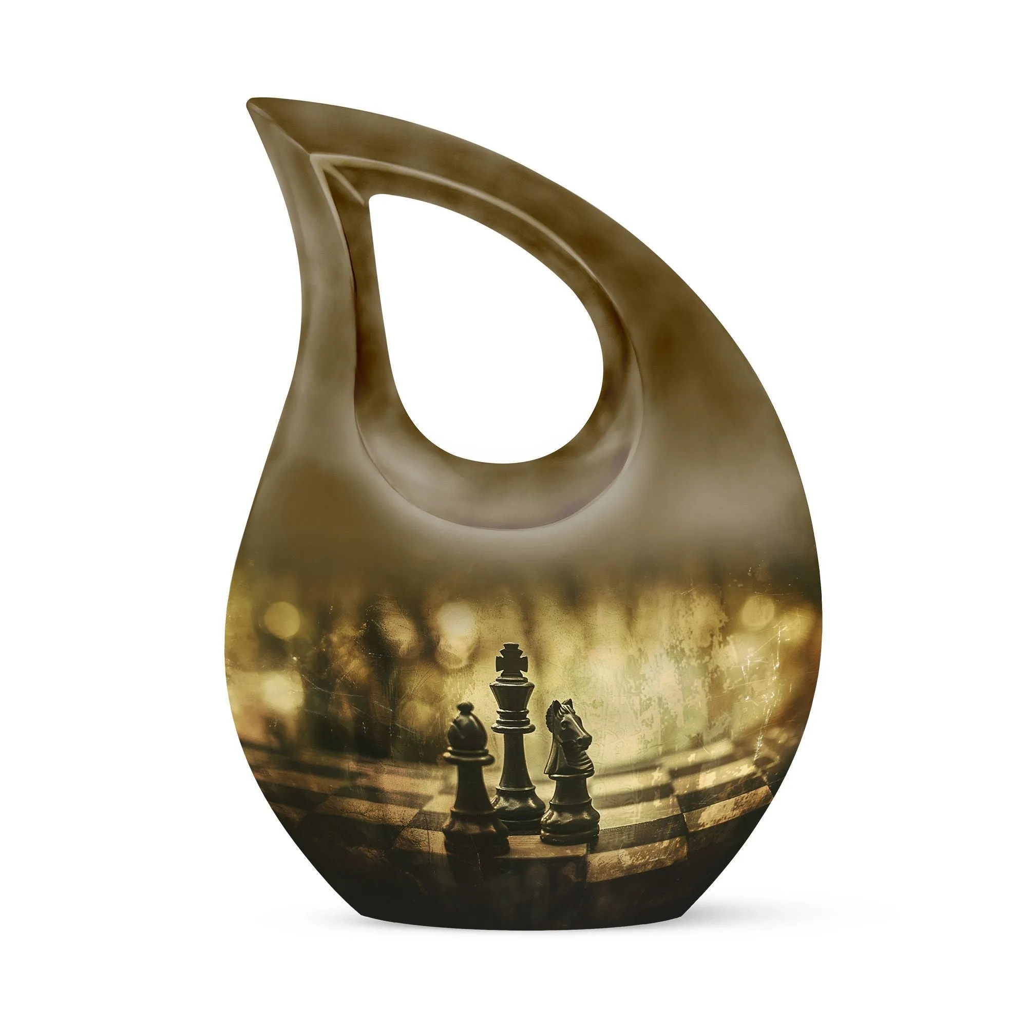 Checkmate Rememberance Chess-Themed Urn For Dad - A Memorable