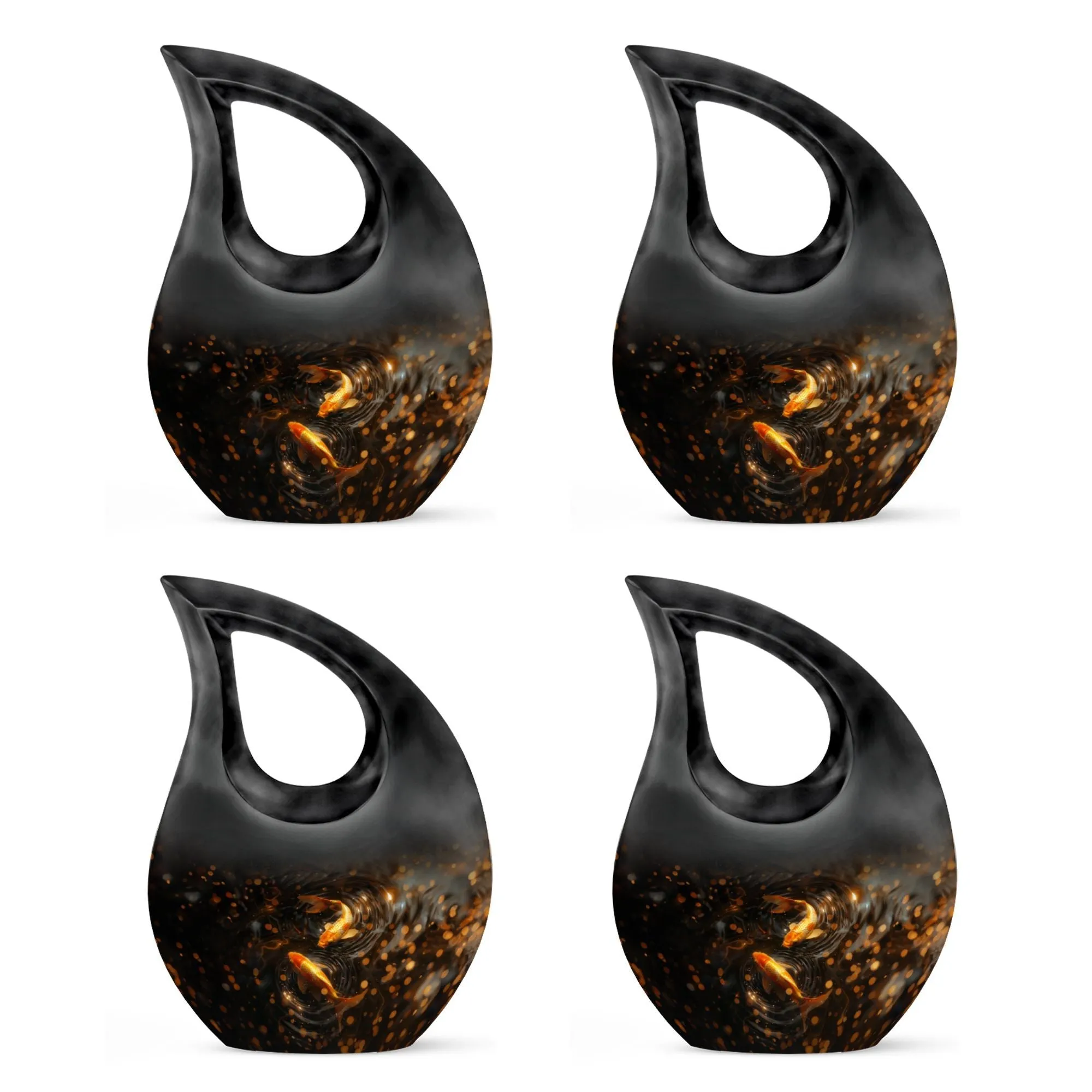 Cherished Forever Gold Fish Memorial Urn - A Tranquil Tribute