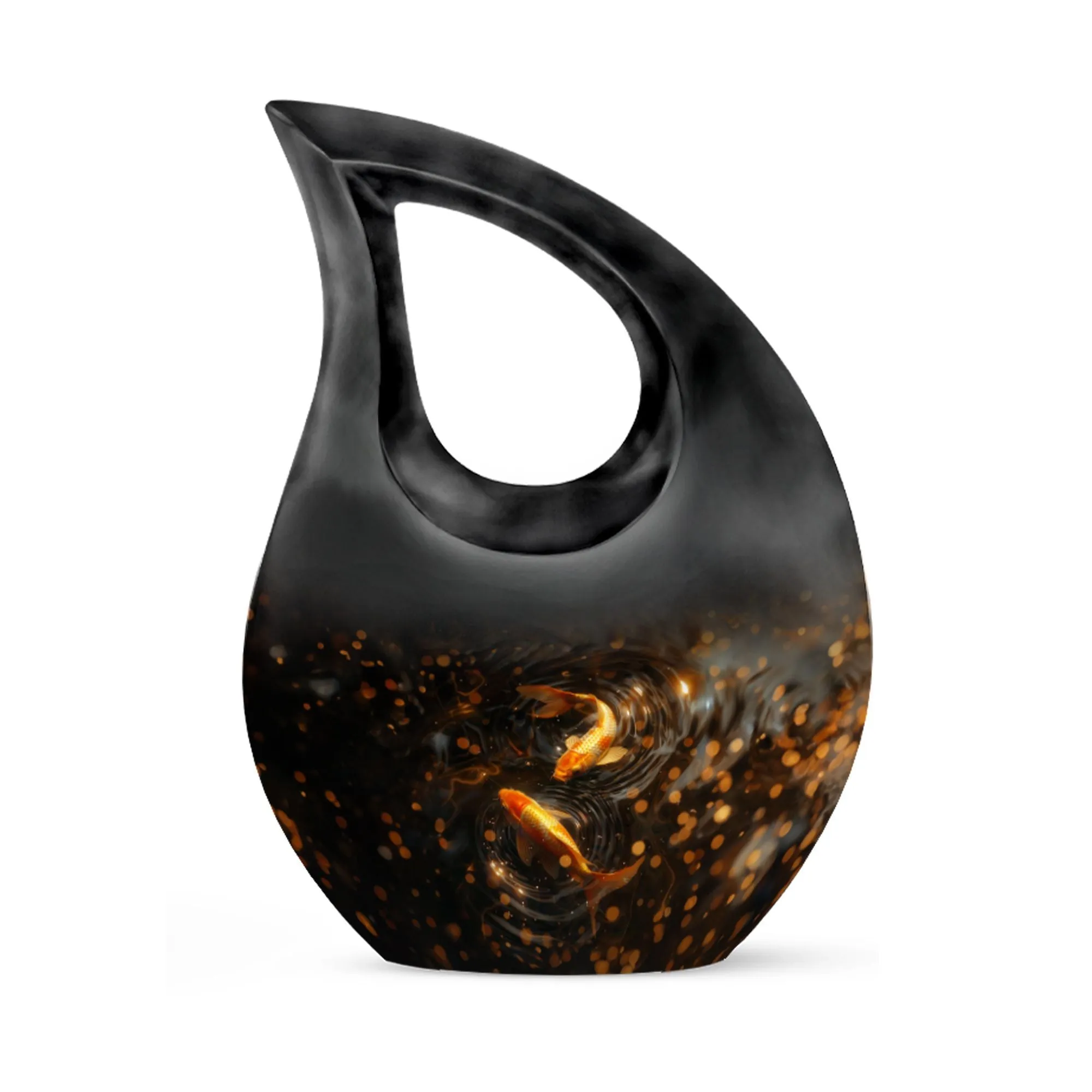 Cherished Forever Gold Fish Memorial Urn - A Tranquil Tribute