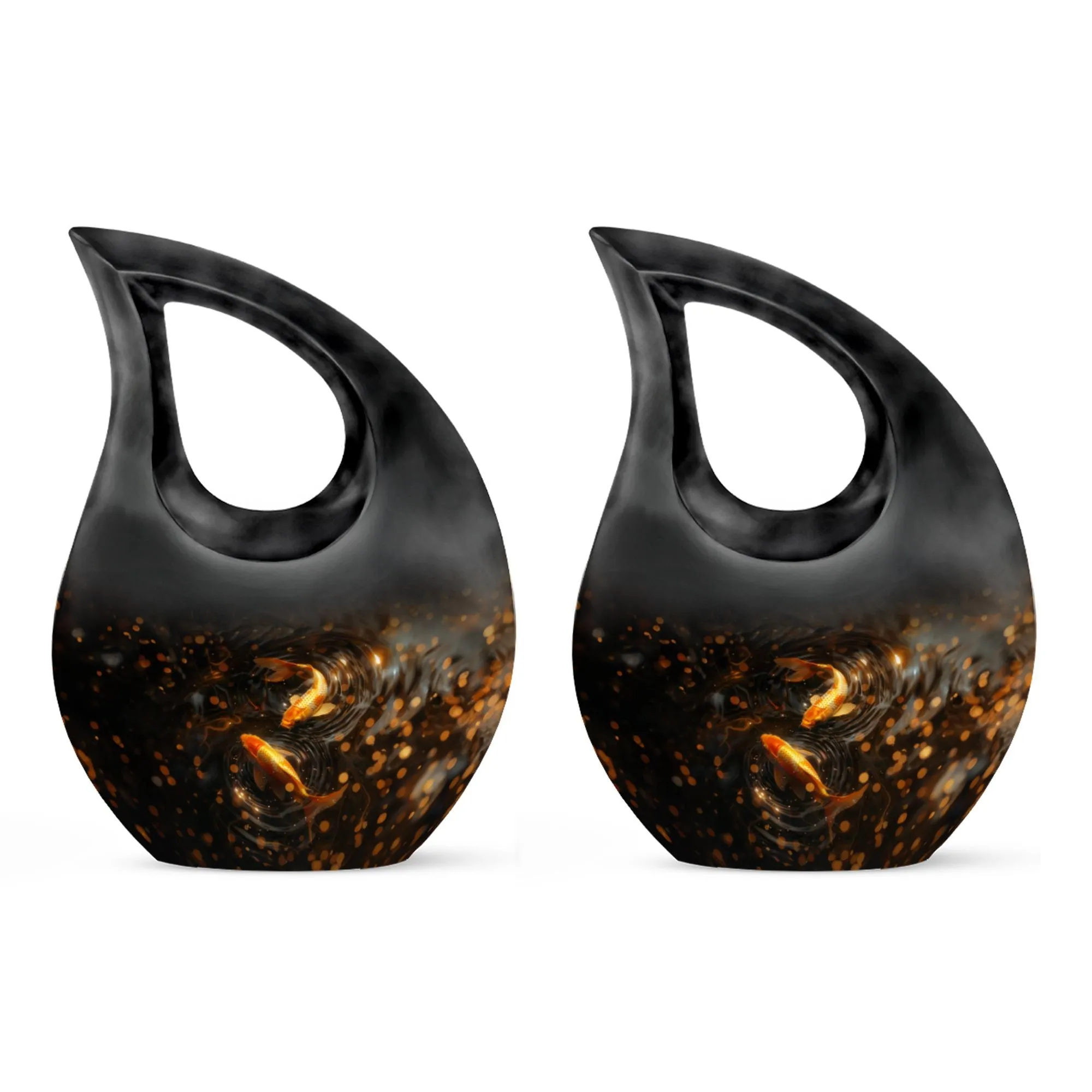 Cherished Forever Gold Fish Memorial Urn - A Tranquil Tribute