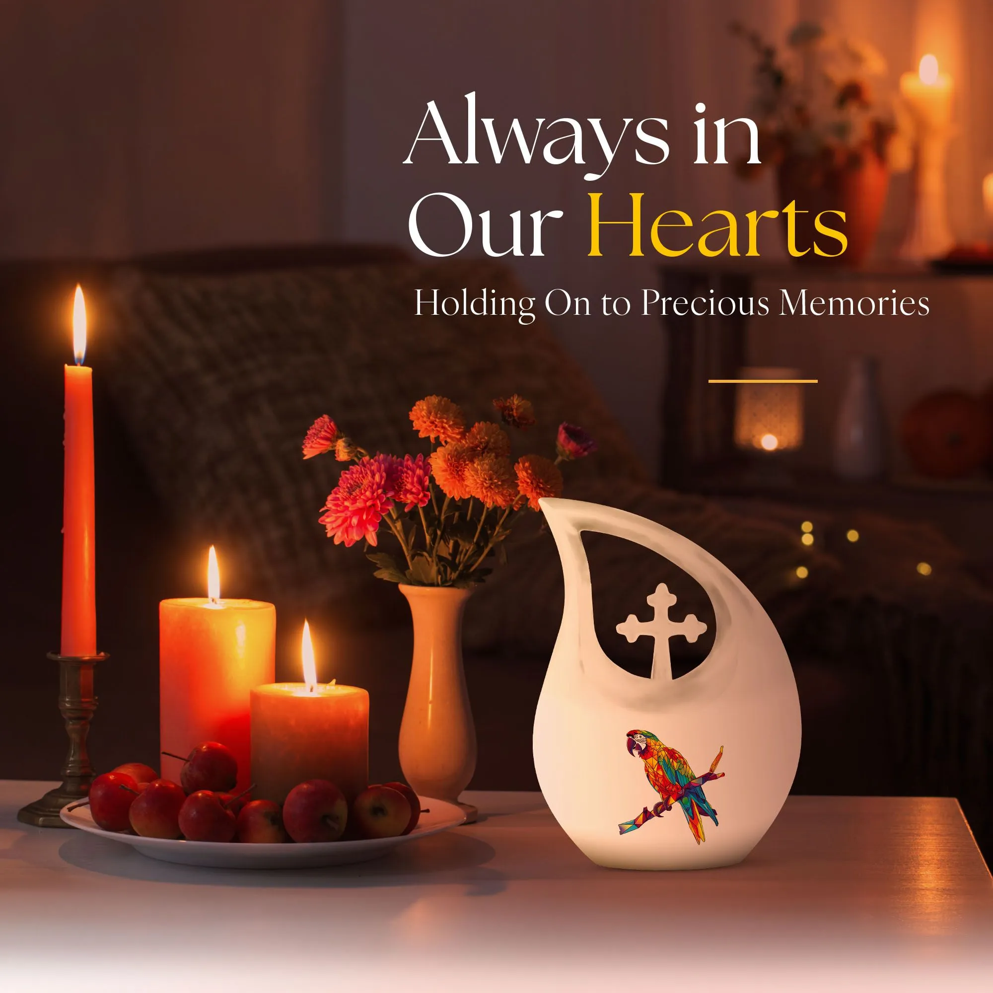 Cherished Macaw Parrot Memorial Urn burial cremation urn