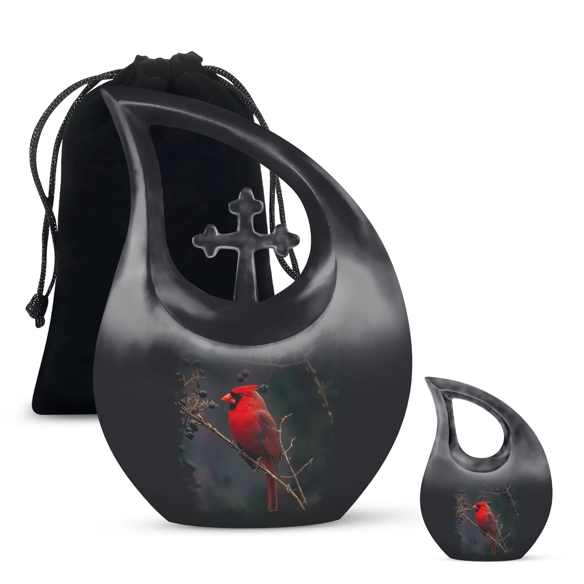 Cherished Peace - Cardinal Bird Large Cremation Memorial Urn