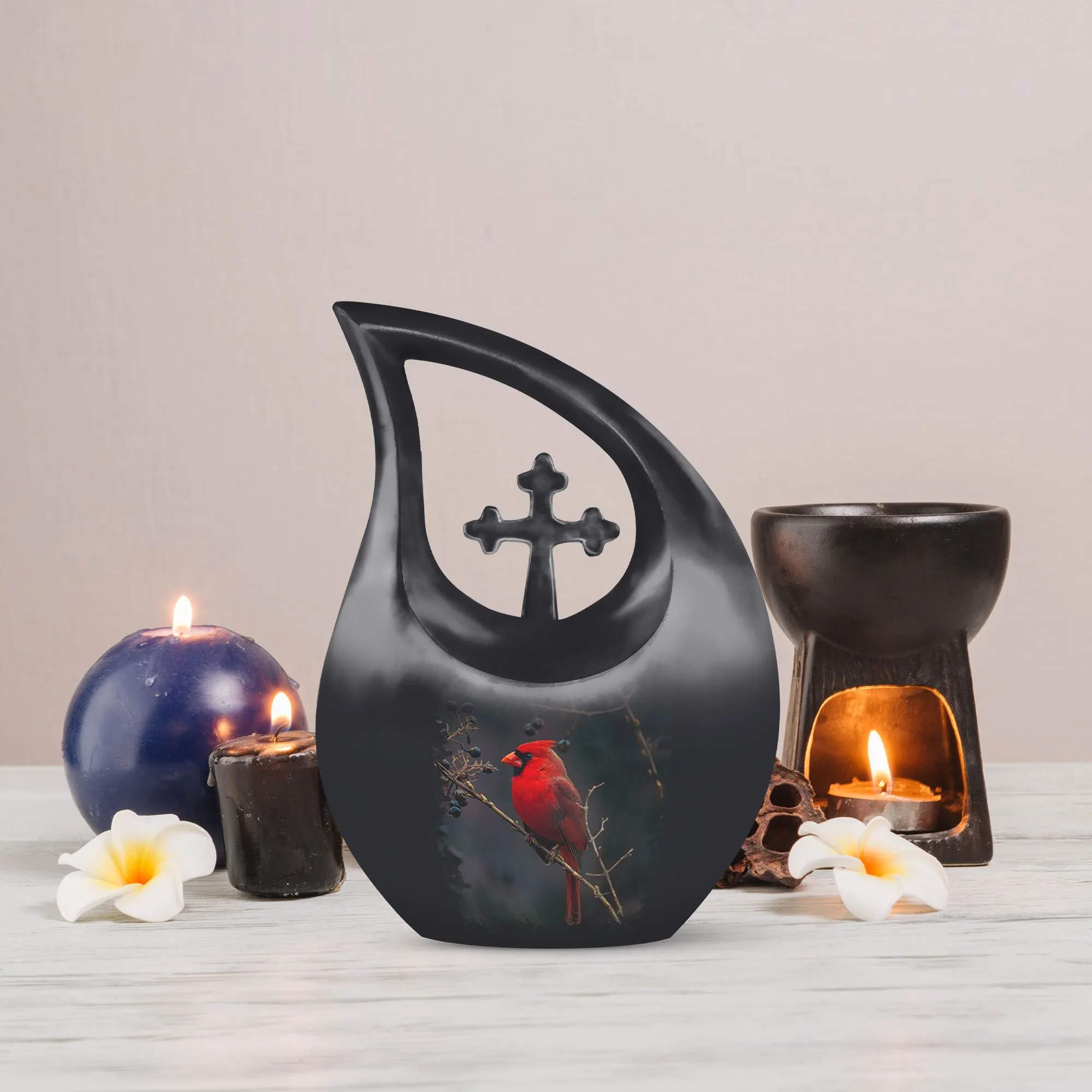 Cherished Peace - Cardinal Bird Large Cremation Memorial Urn