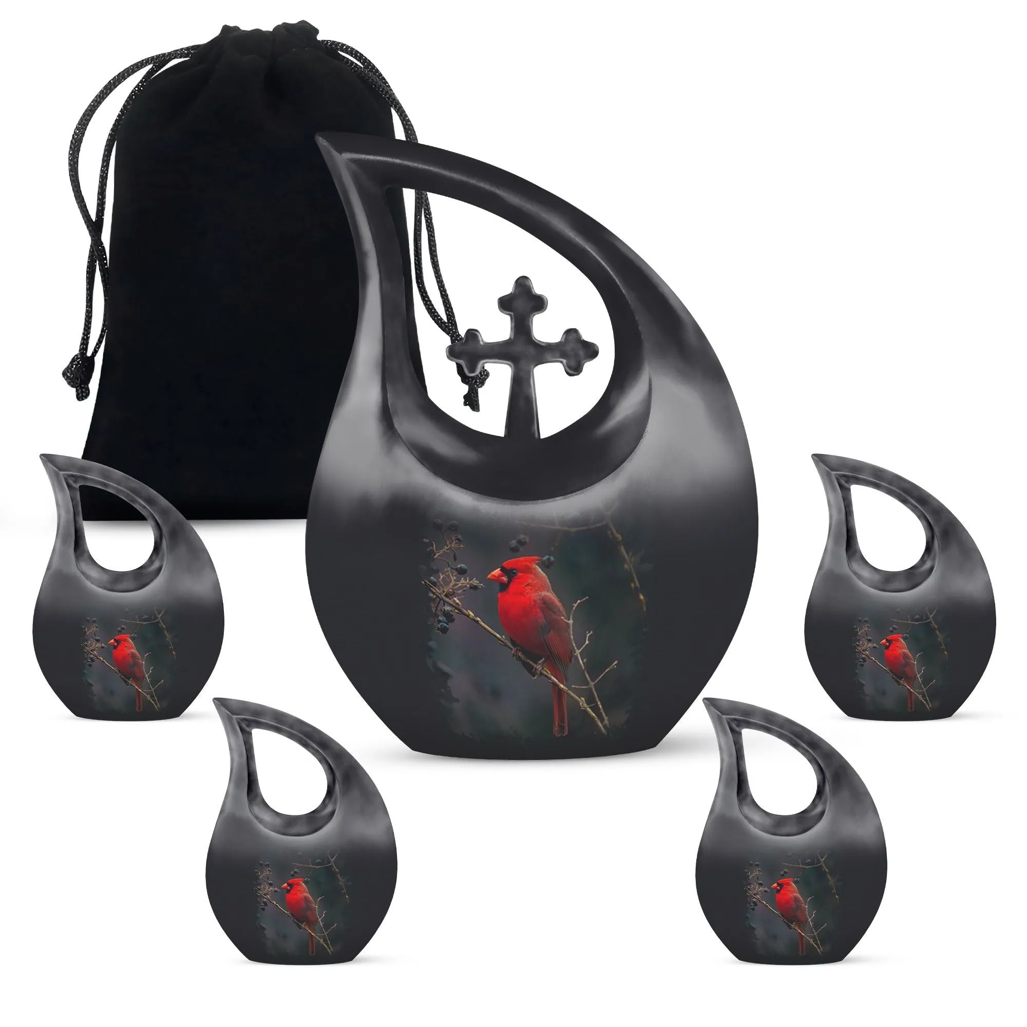 Cherished Peace - Cardinal Bird Large Cremation Memorial Urn
