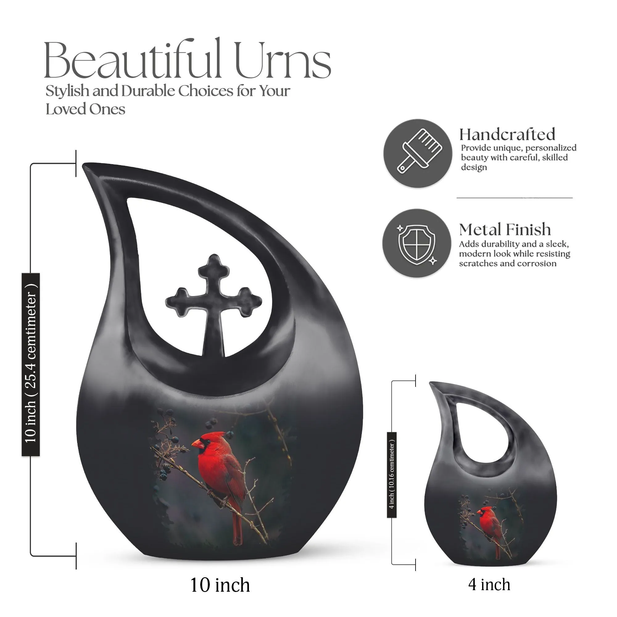Cherished Peace - Cardinal Bird Large Cremation Memorial Urn
