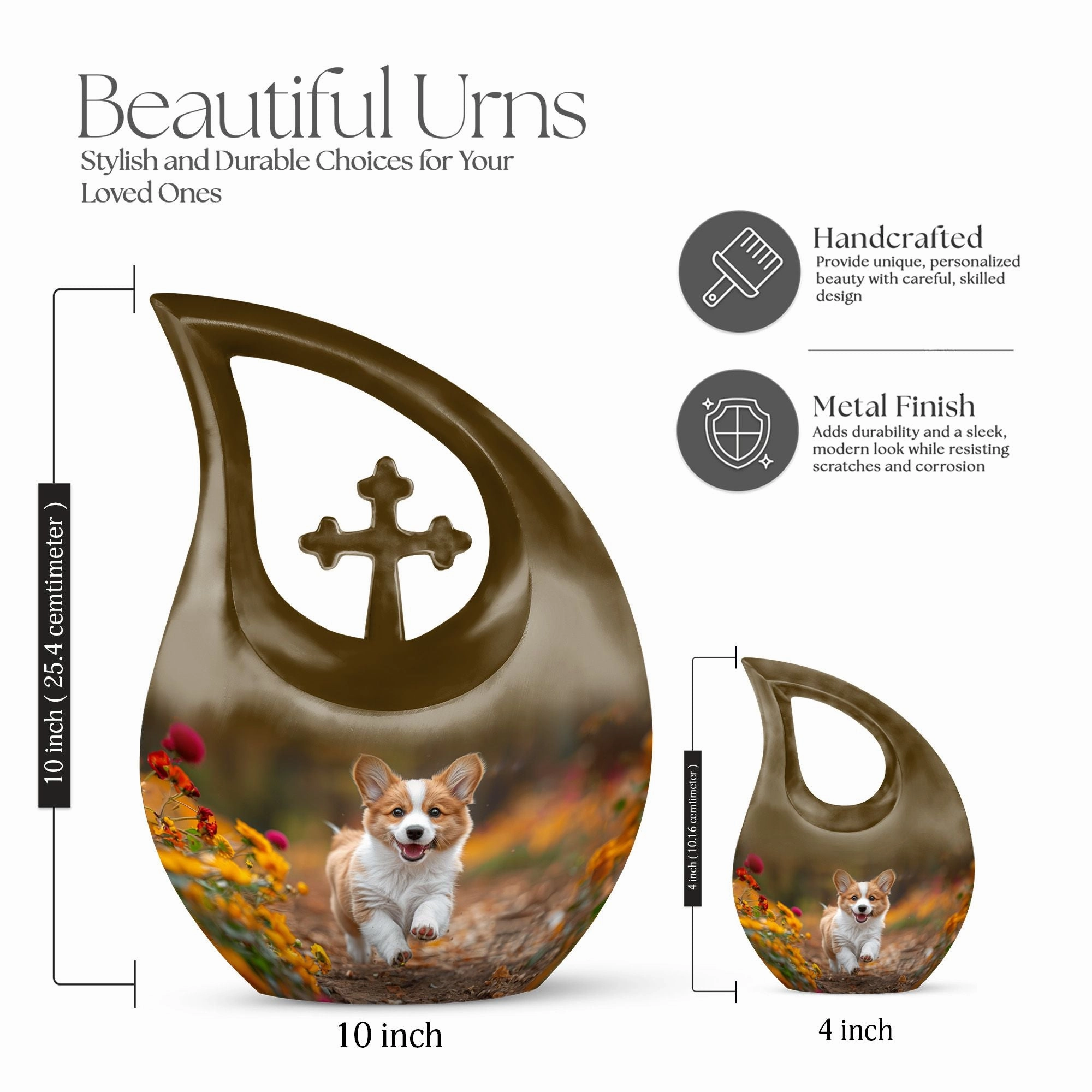 Cherished Moments - Cheerful Corgi Capers Large Memorial Urn