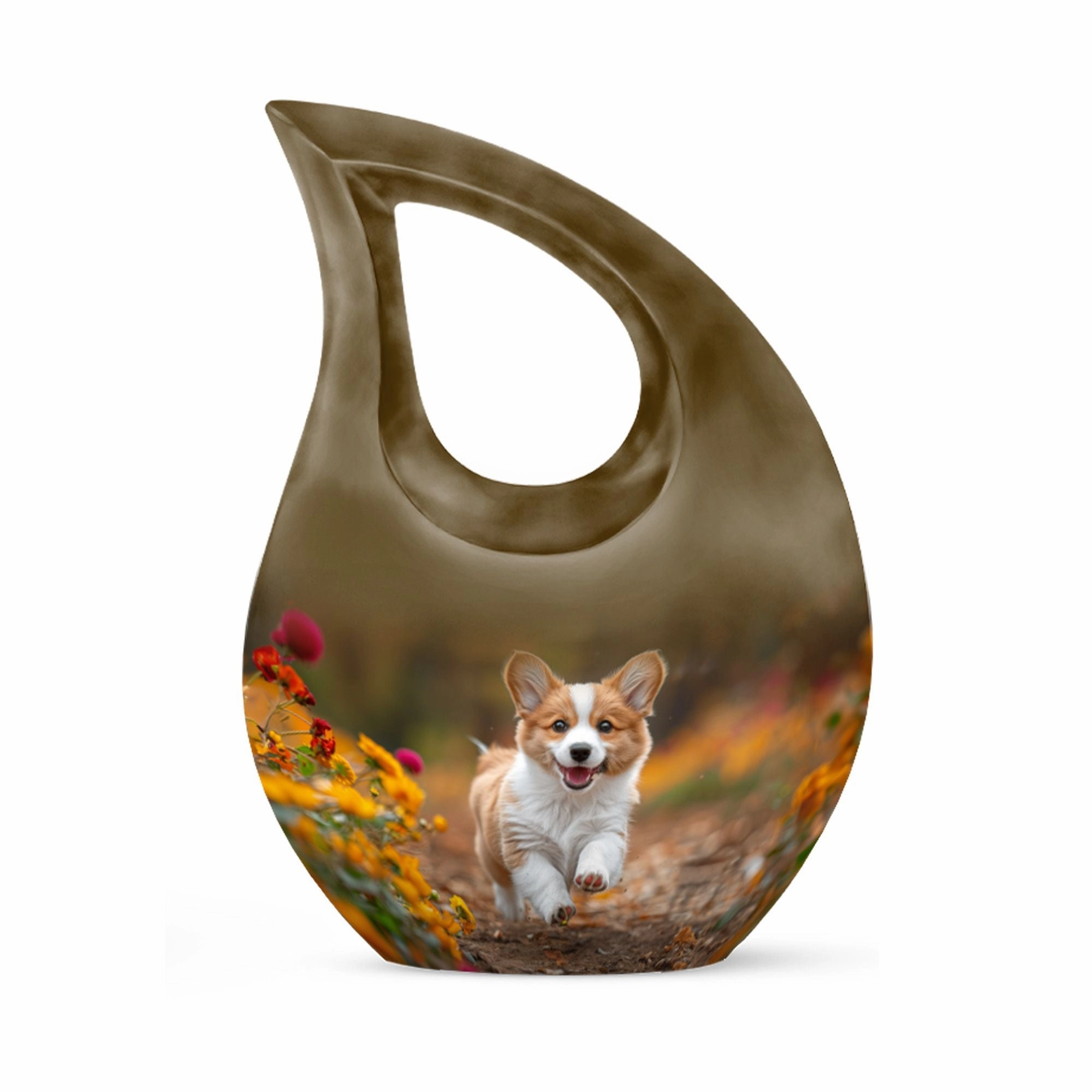Cherished Moments - Cheerful Corgi Capers Large Memorial Urn