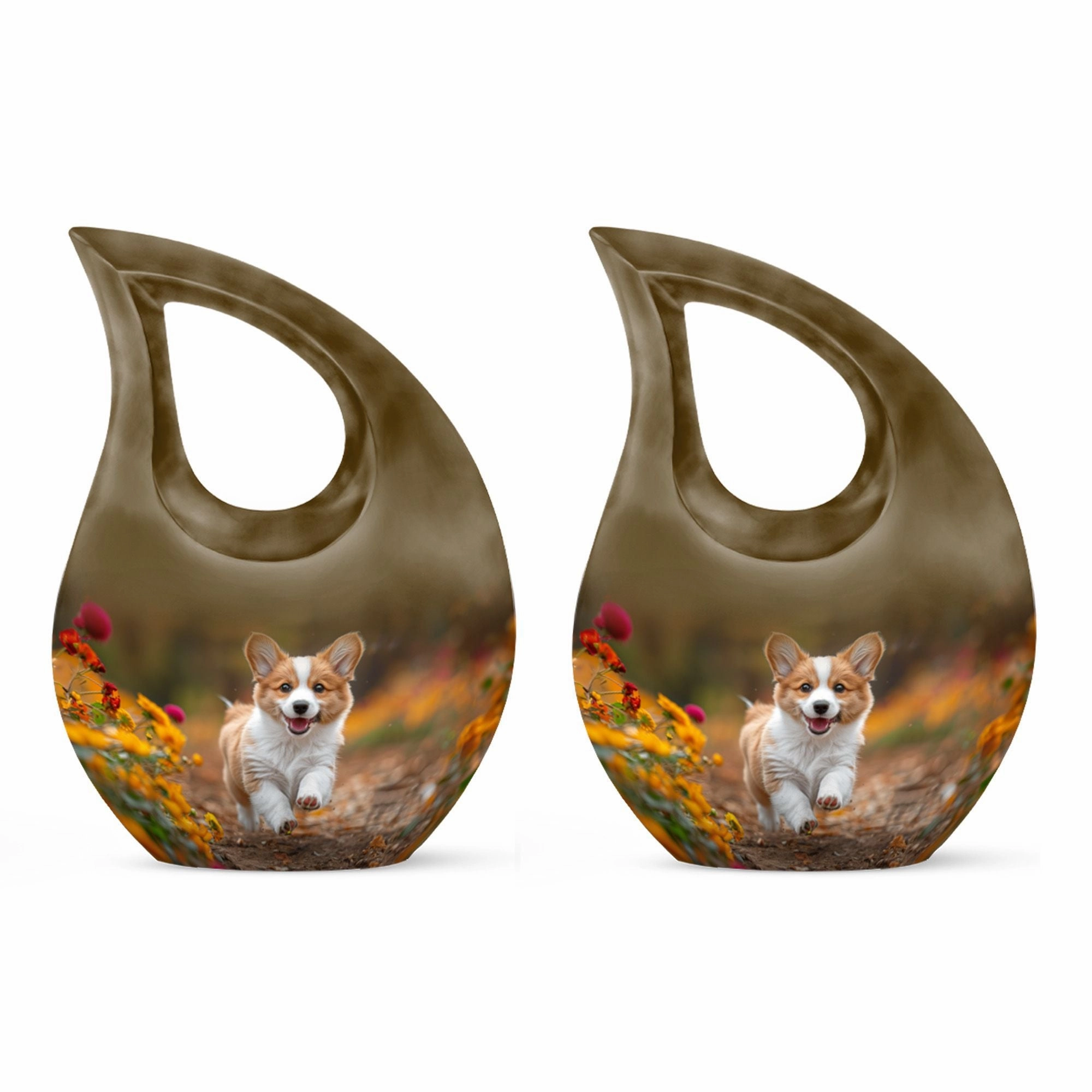 Cherished Moments - Cheerful Corgi Capers Large Memorial Urn