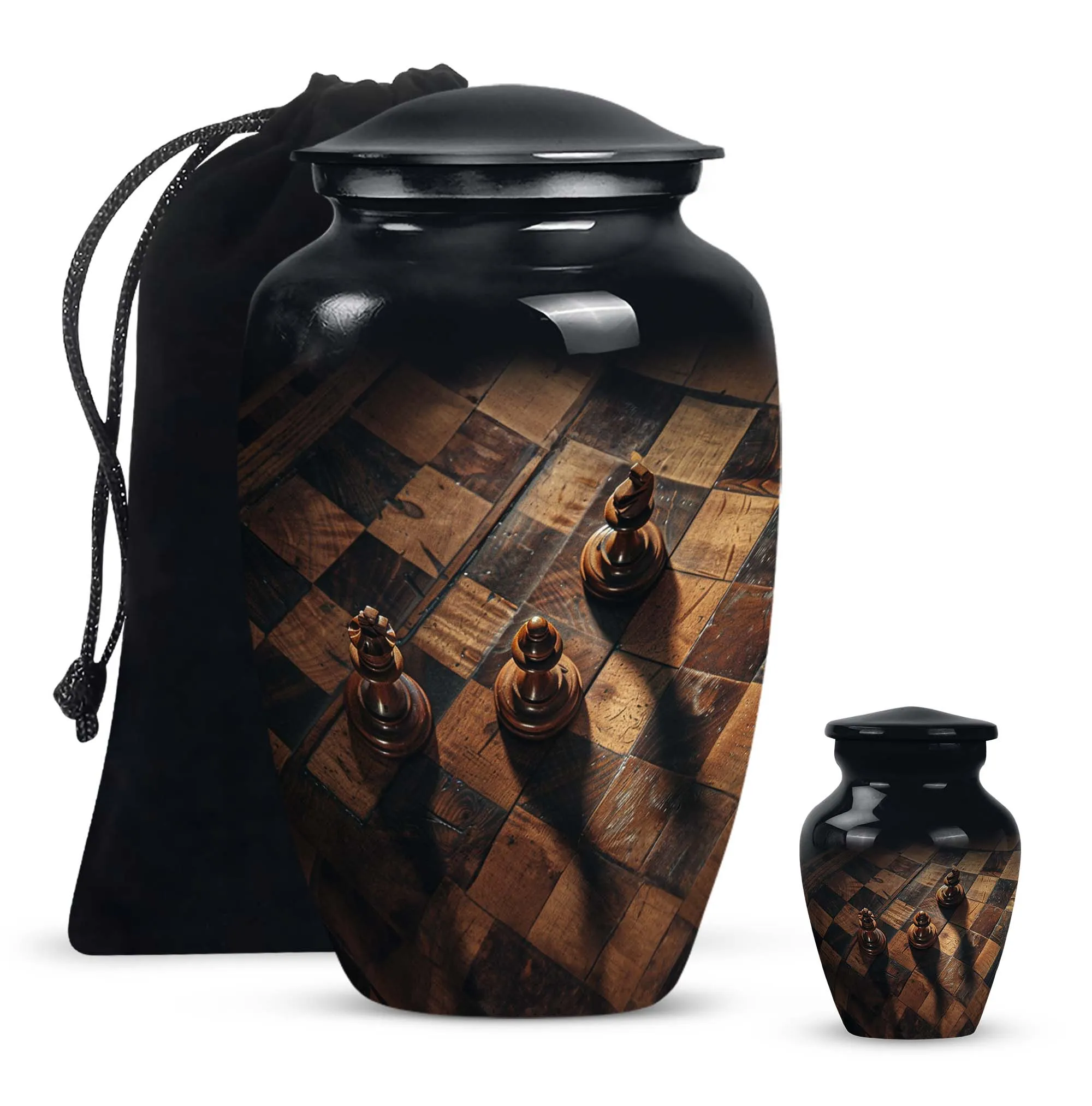 Chess-Inspired Memorial Cremation Urn for Human Ashes