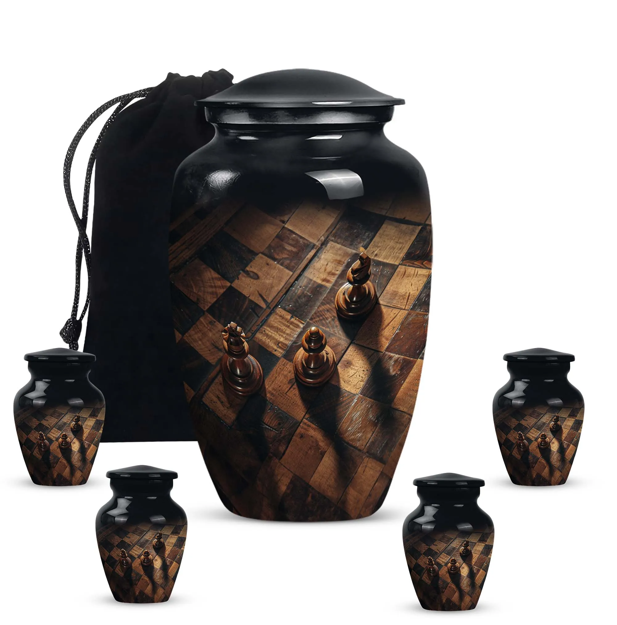 Chess-Inspired Memorial Cremation Urn for Human Ashes