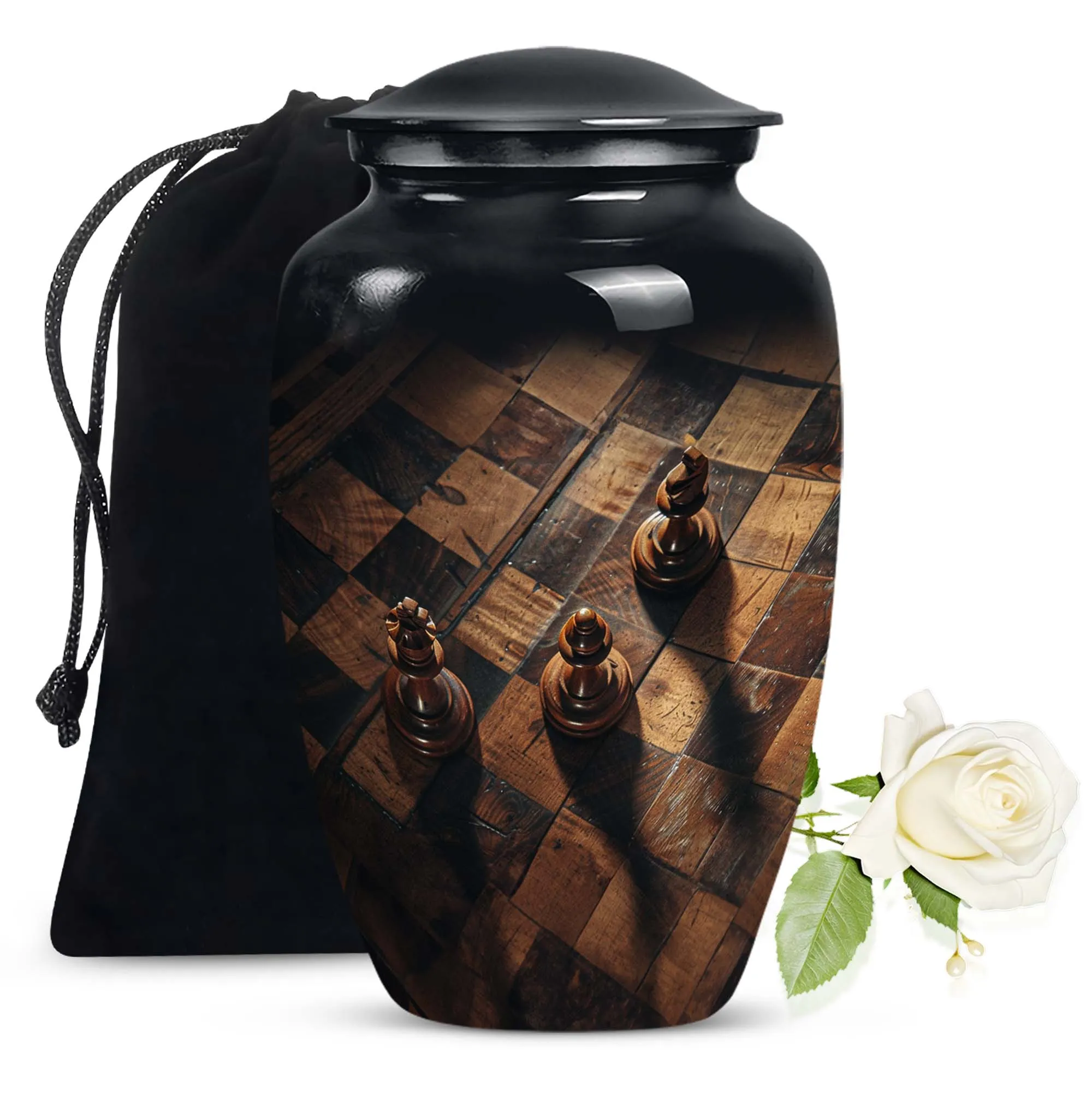 Chess-Inspired Memorial Cremation Urn for Human Ashes