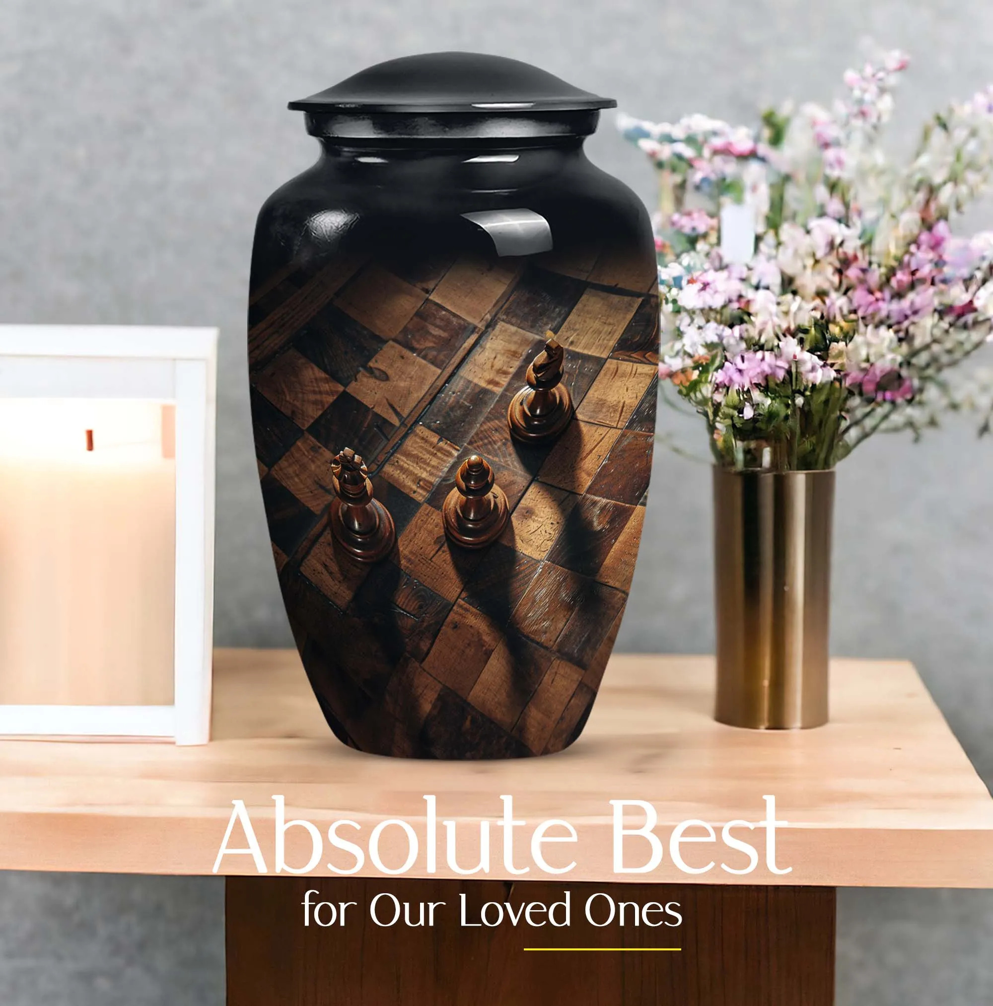 Chess-Inspired Memorial Cremation Urn for Human Ashes