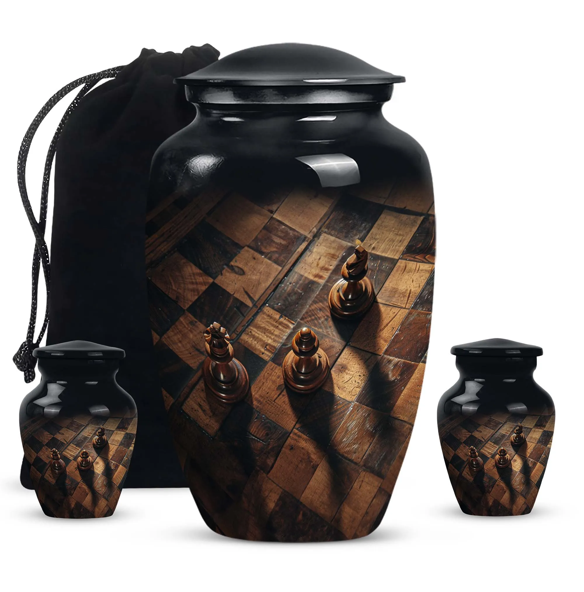 Chess-Inspired Memorial Cremation Urn for Human Ashes