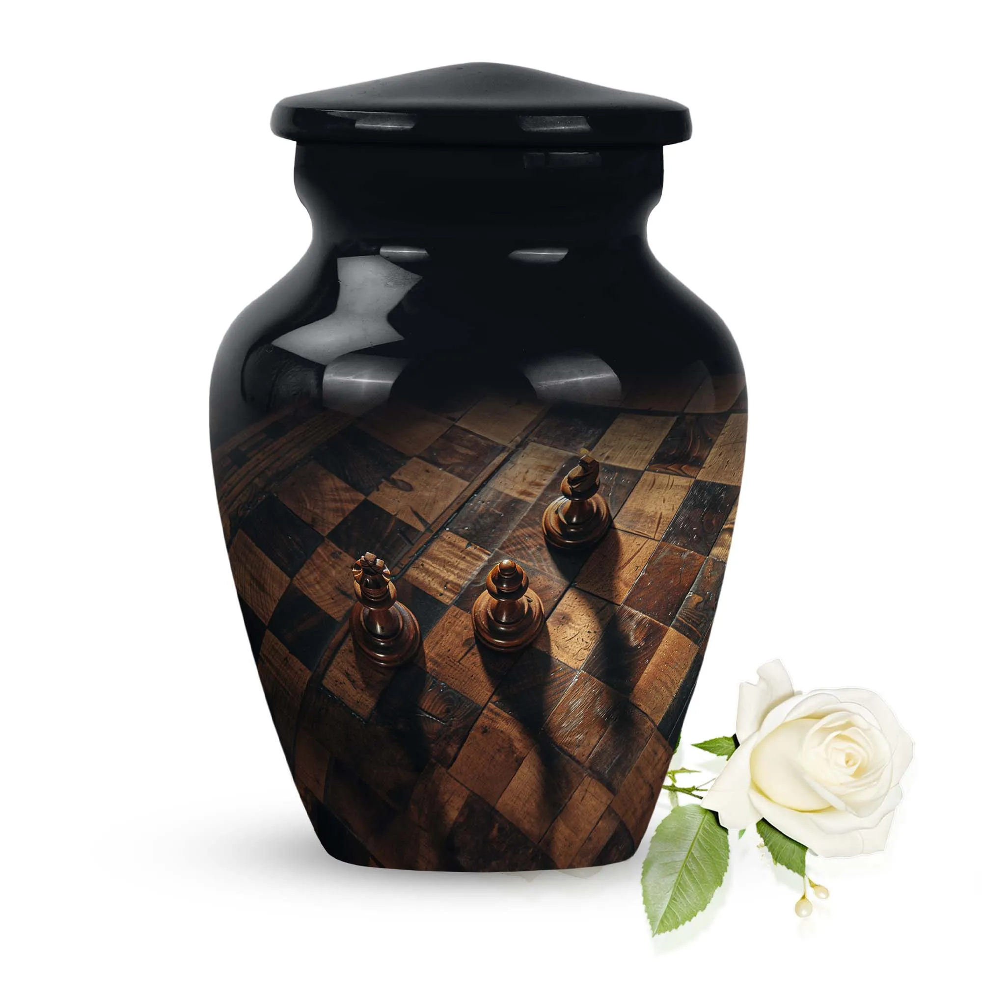 Chess-Inspired Memorial Cremation Urn for Human Ashes