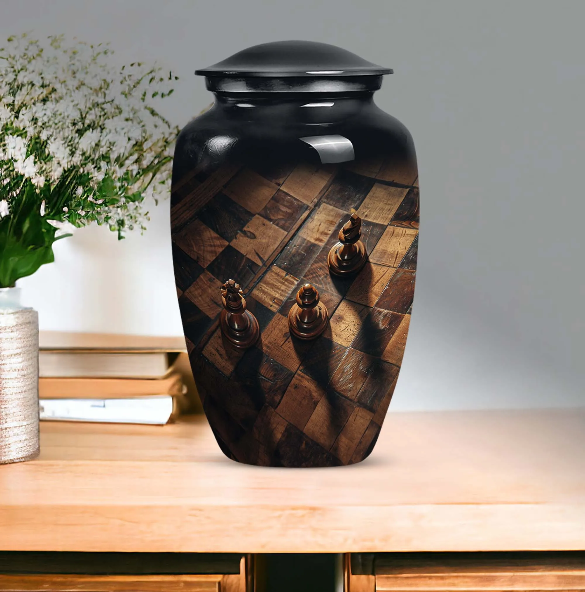 Chess-Inspired Memorial Cremation Urn for Human Ashes