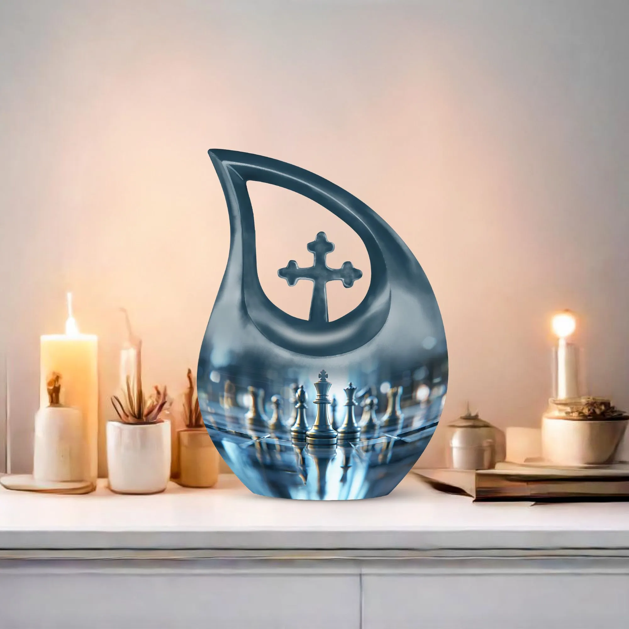 Chess Themed Custom Mom Urn - Unforgettable Memorial Tribute