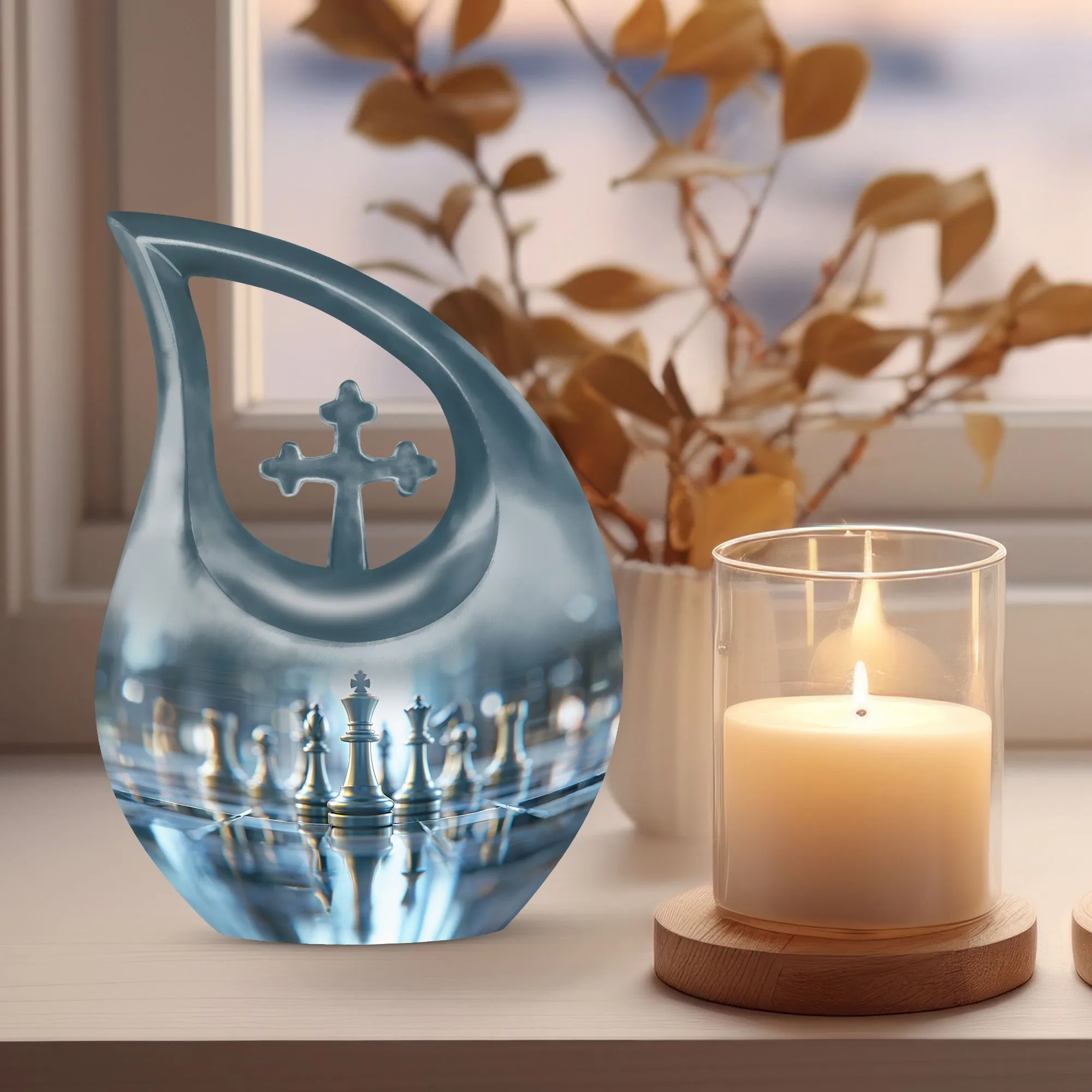 Chess Themed Custom Mom Urn - Unforgettable Memorial Tribute