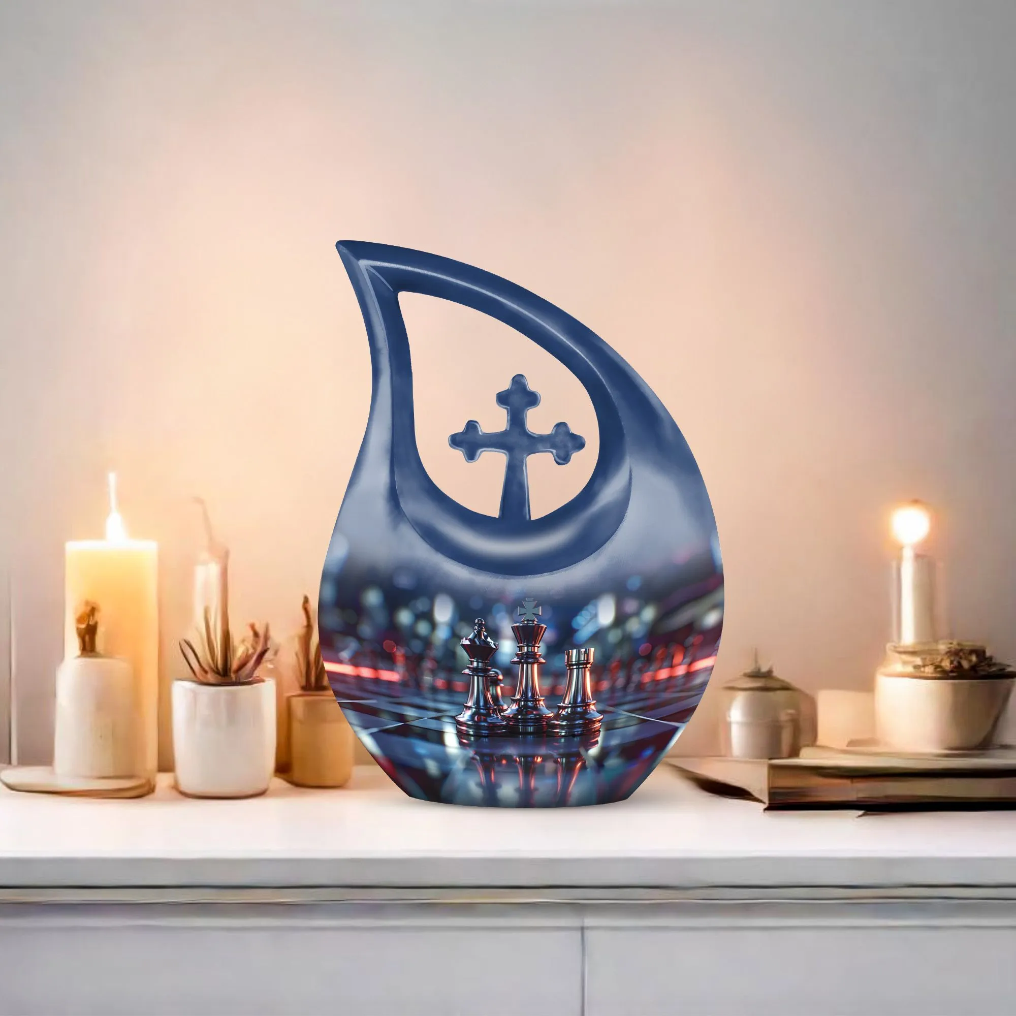 Chess Urn-  Extra Large Cremation Urn For Human Ashes