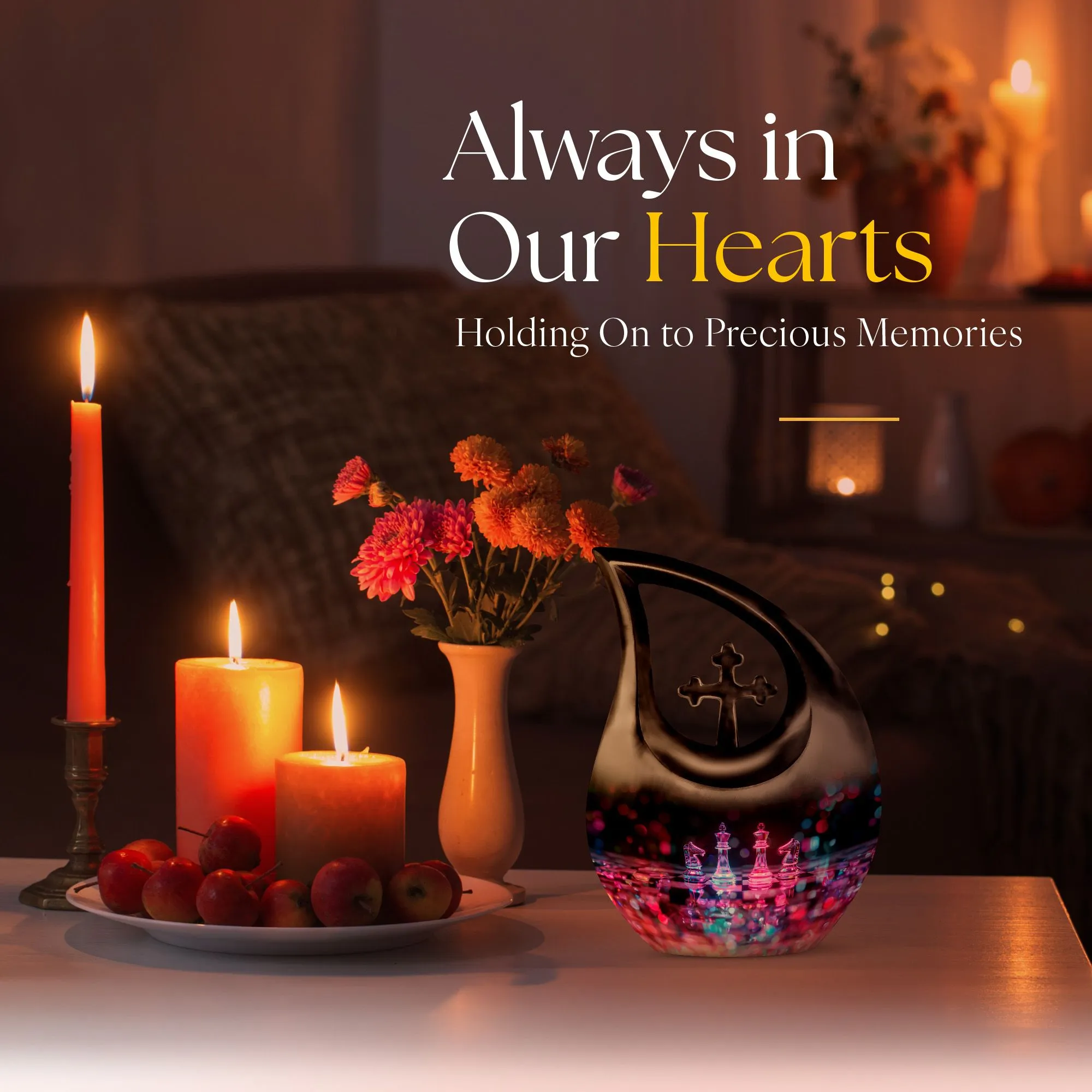 Chess Urn-  Personalized Small Cremation Urn For Human Ashes