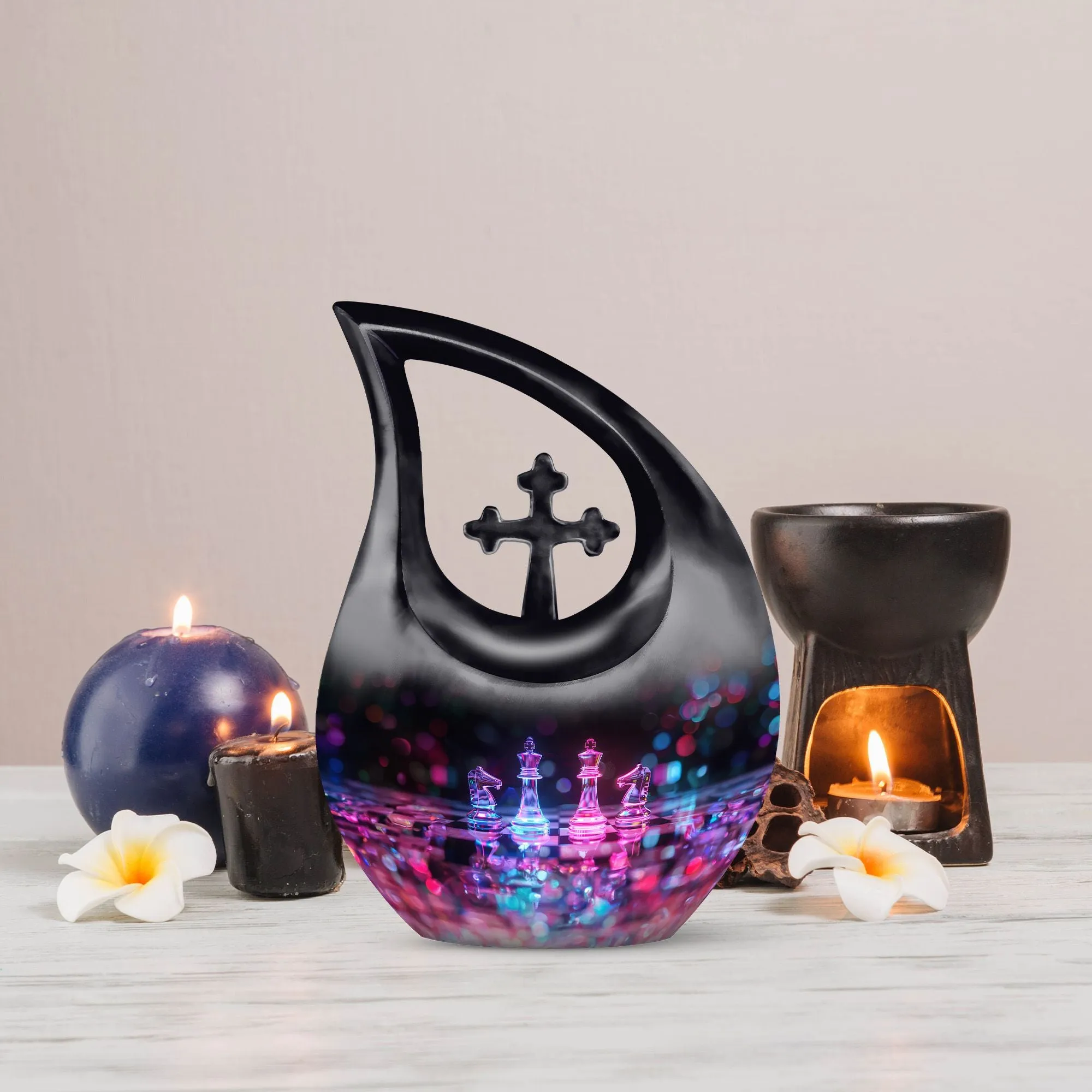 Chess Urn-  Personalized Small Cremation Urn For Human Ashes