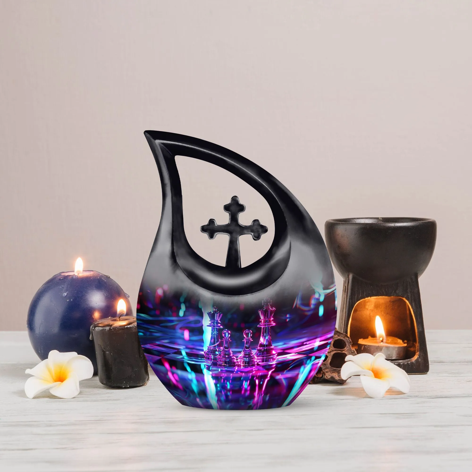 Chess Urn Unique Personalized Memorial Urn for Human Ashes